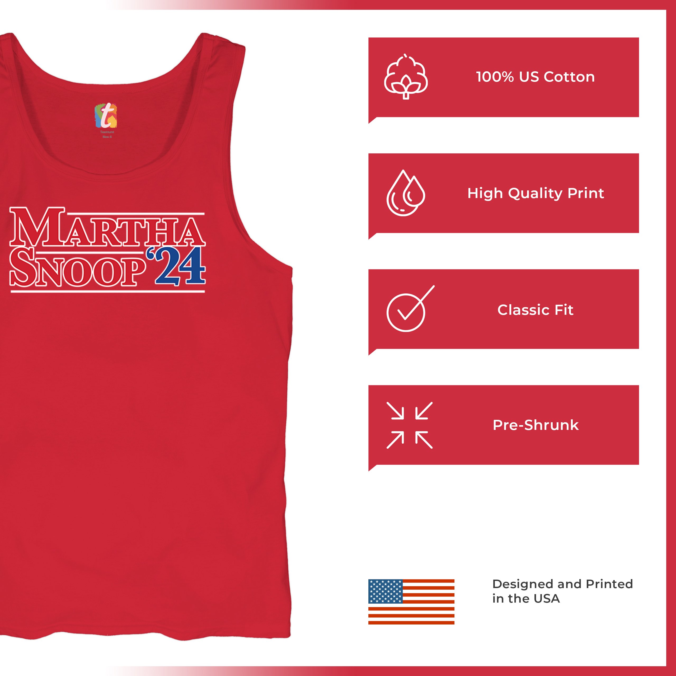 Martha Snoop 2024 for President Tank Top Funny Election Humor Meme Men's Top - Picture 21 of 43