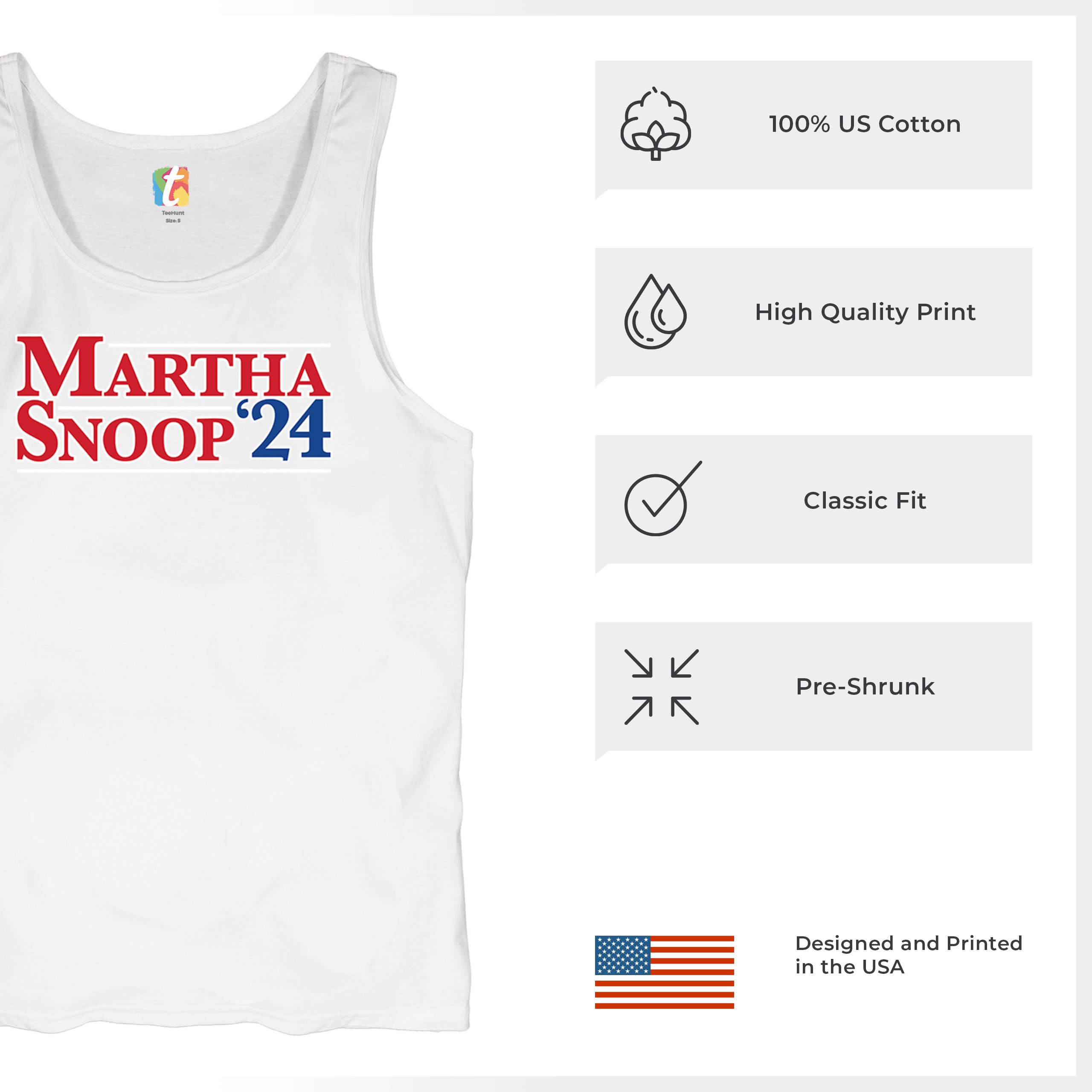 Martha Snoop 2024 for President Tank Top Funny Election Humor Meme Men's Top - Picture 28 of 43
