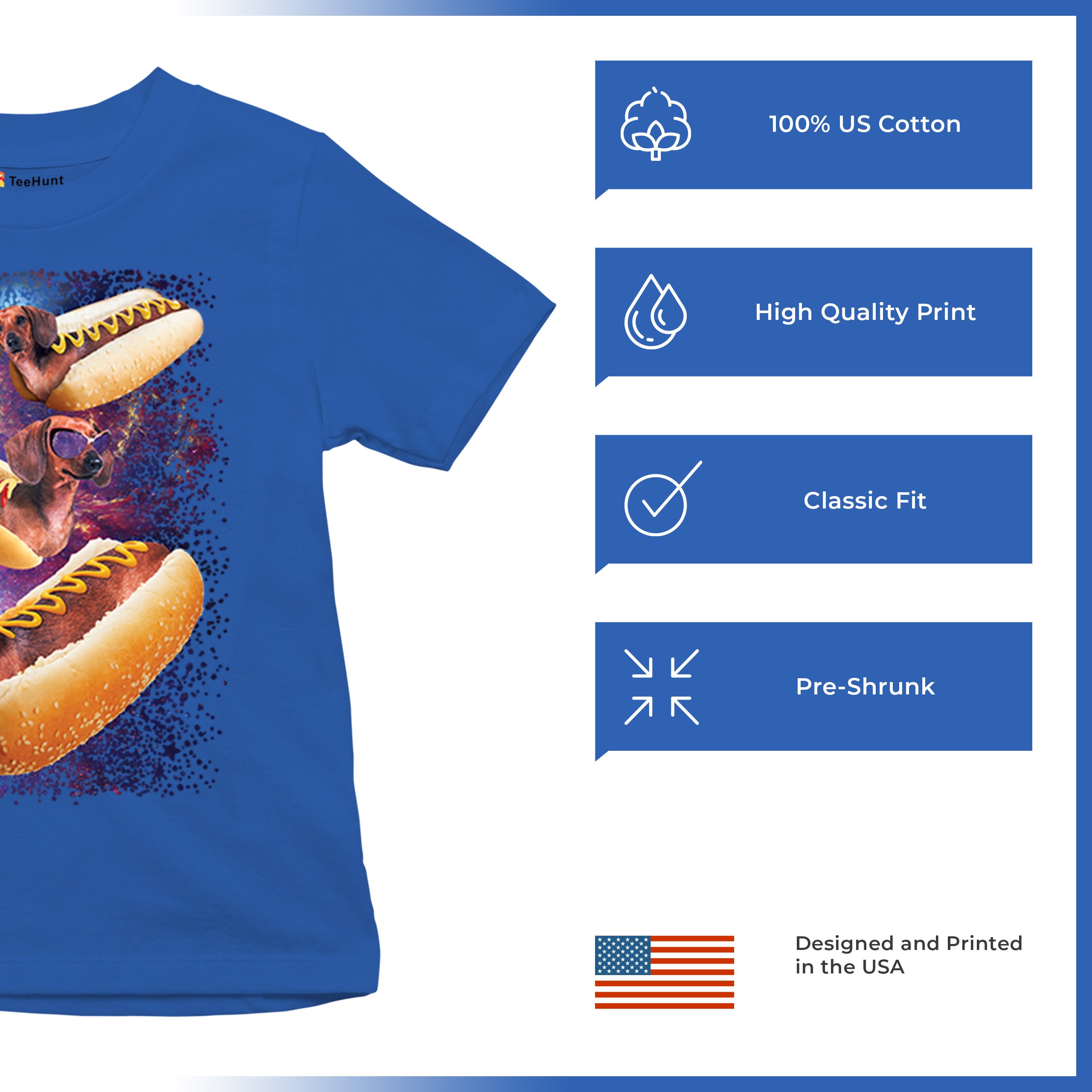 Space Weiners Youth T-shirt Fun Dachshund Hot Dog Animal Lover Pet Owner Kids - Picture 42 of 50