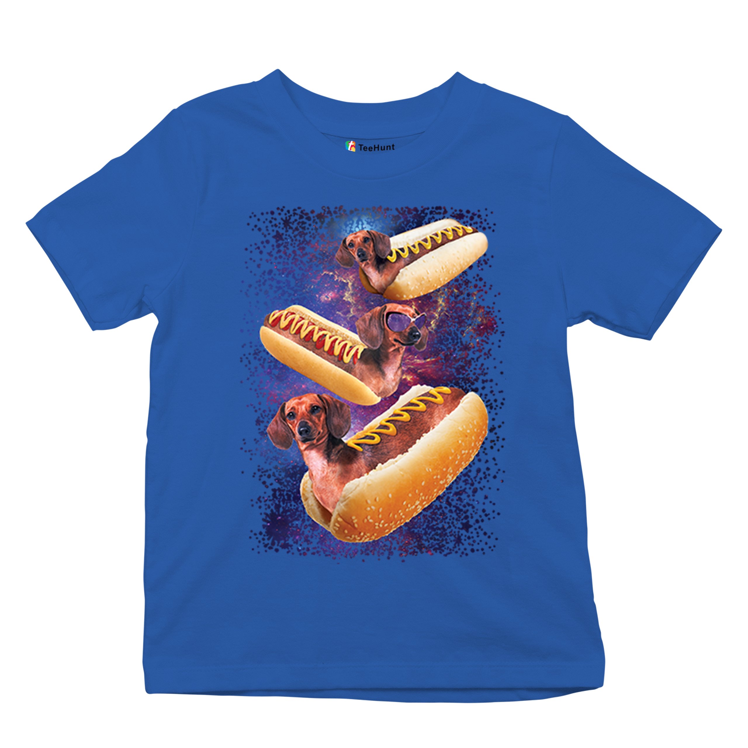 Space Weiners Youth T-shirt Fun Dachshund Hot Dog Animal Lover Pet Owner Kids - Picture 41 of 50