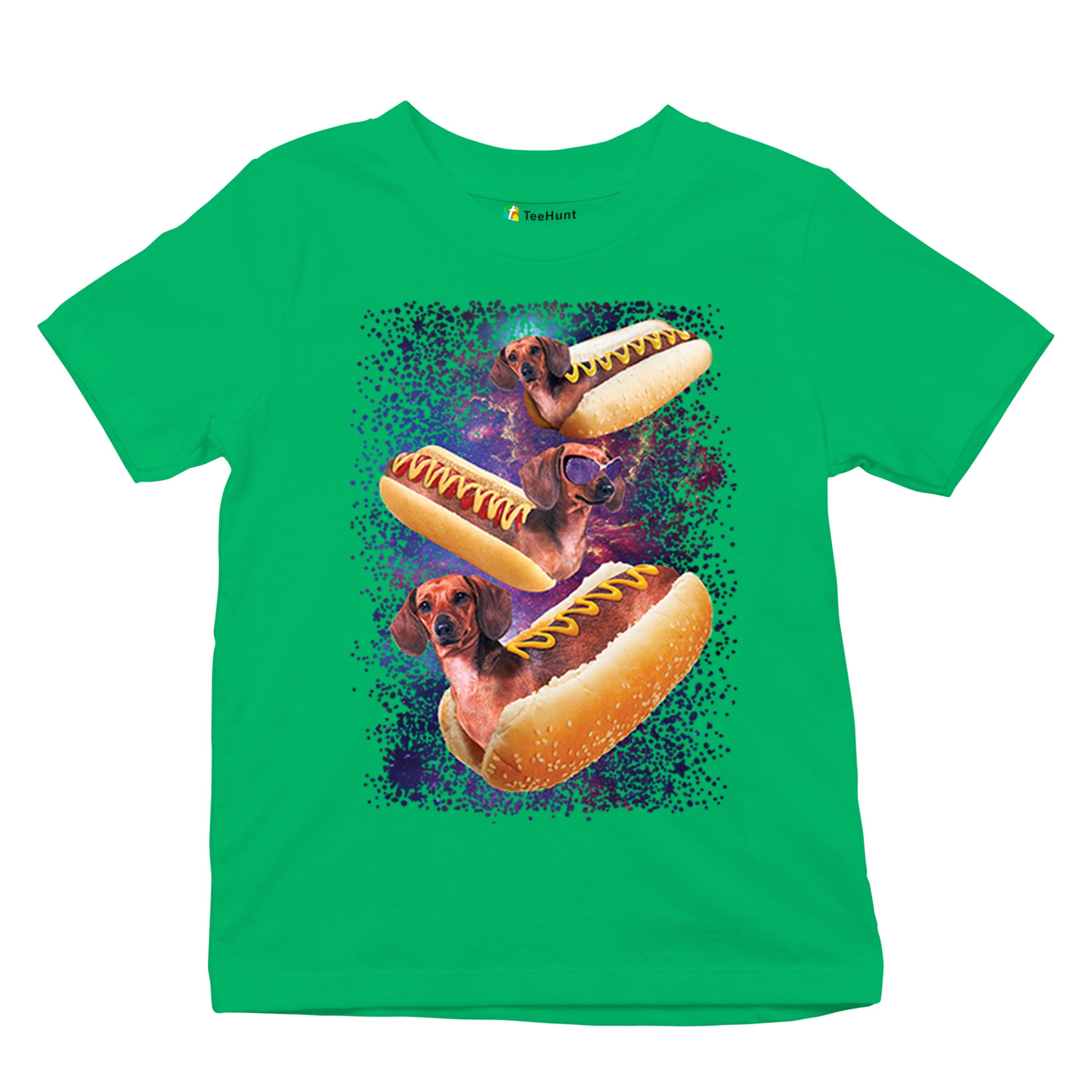 Space Weiners Youth T-shirt Fun Dachshund Hot Dog Animal Lover Pet Owner Kids - Picture 34 of 50