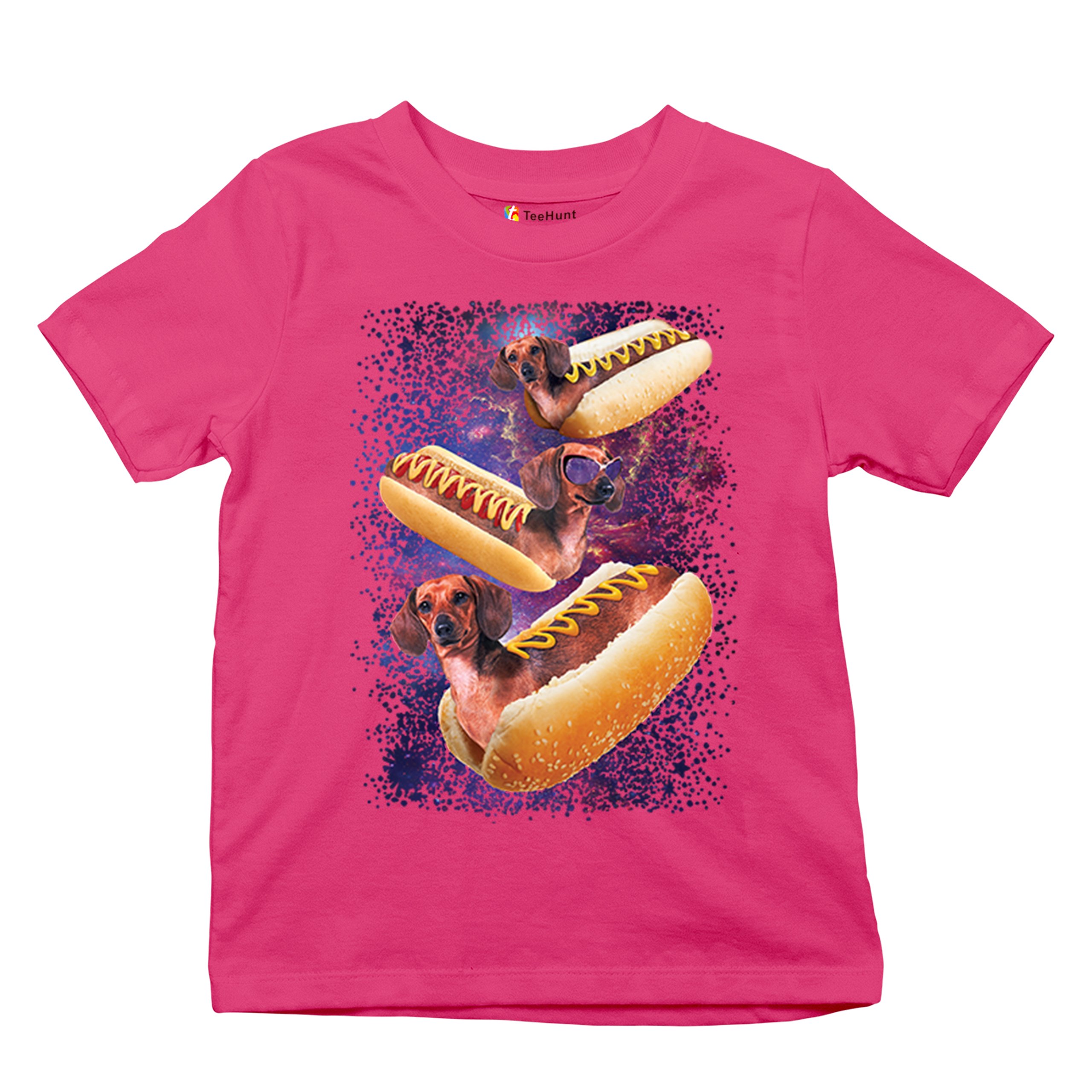 Space Weiners Youth T-shirt Fun Dachshund Hot Dog Animal Lover Pet Owner Kids - Picture 48 of 50