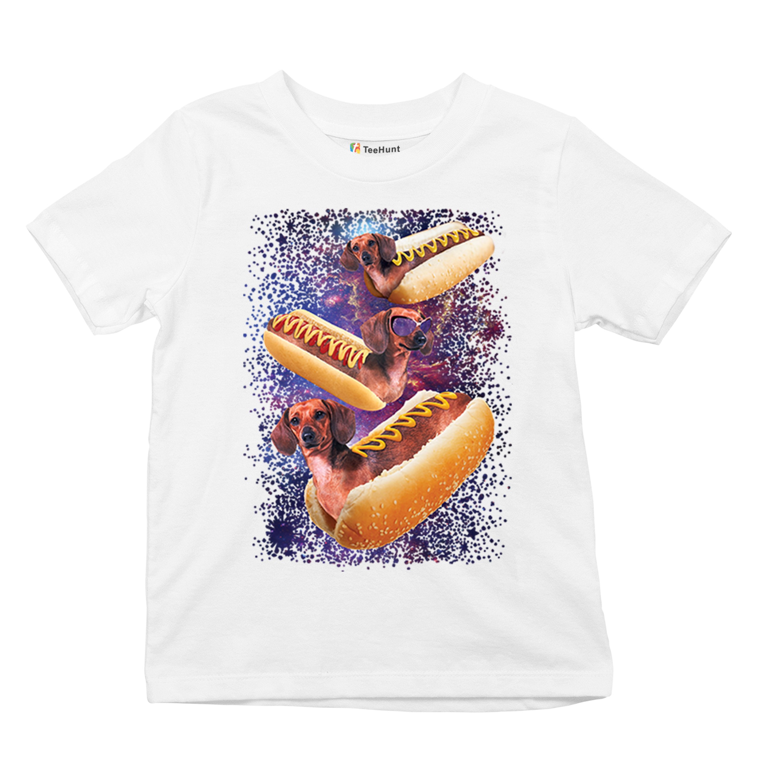 Space Weiners Youth T-shirt Fun Dachshund Hot Dog Animal Lover Pet Owner Kids - Picture 27 of 50