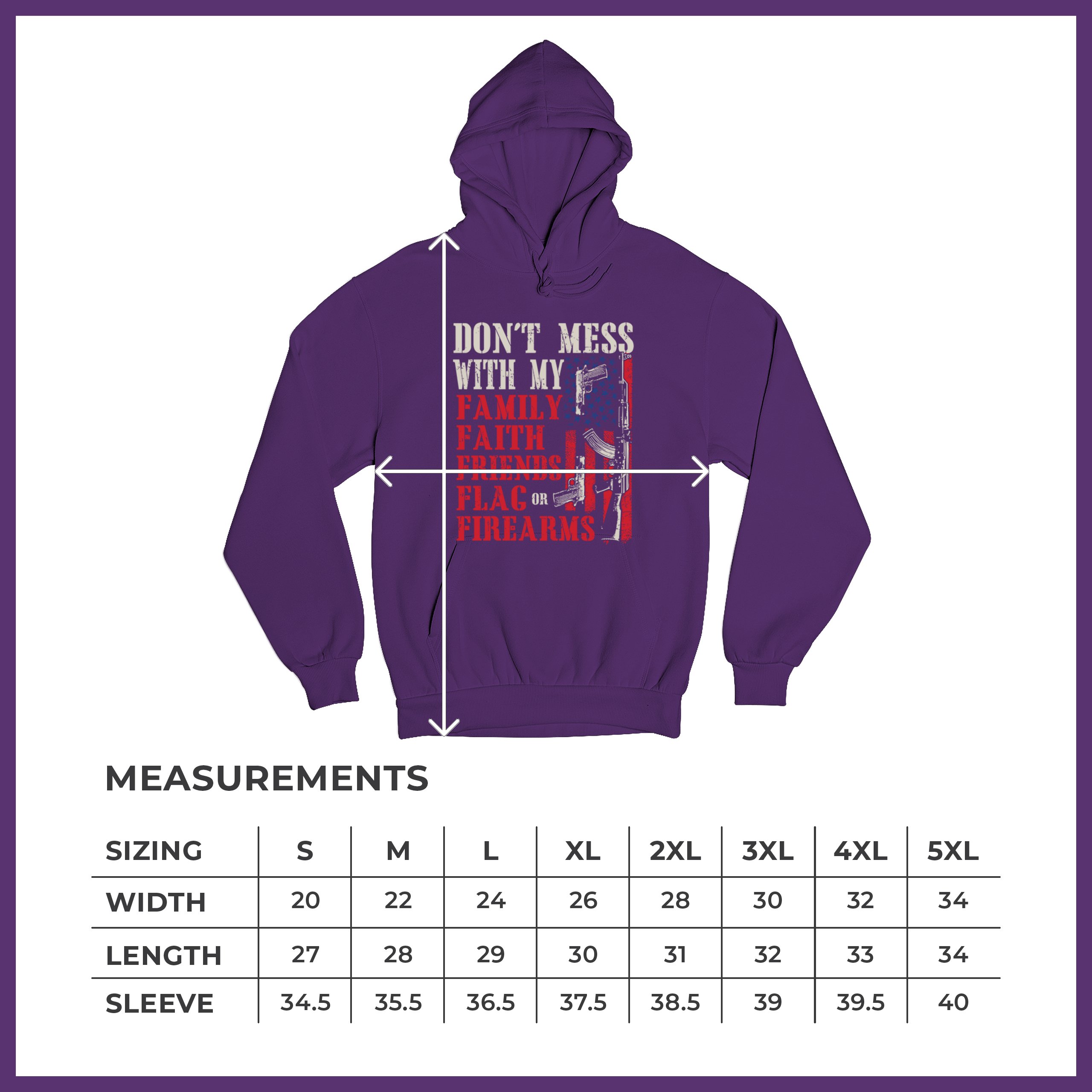 Don’t Mess With My Family Sweatshirt Faith Flag Friends Firearms 2A Hoodie - Picture 15 of 15