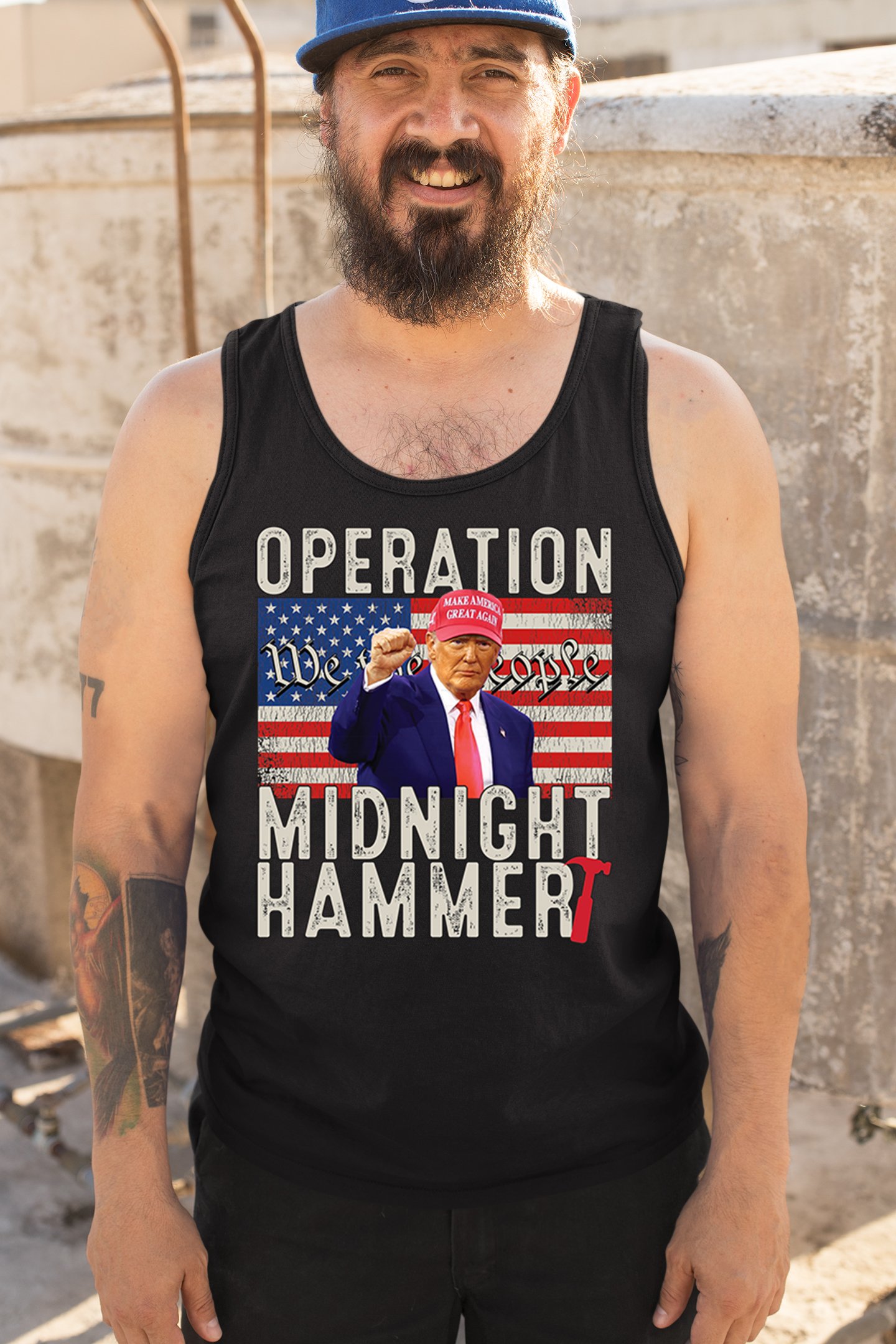 ALTRA Canotta uomo Operazione Midnight Hammer bandiera americana 47 presidente