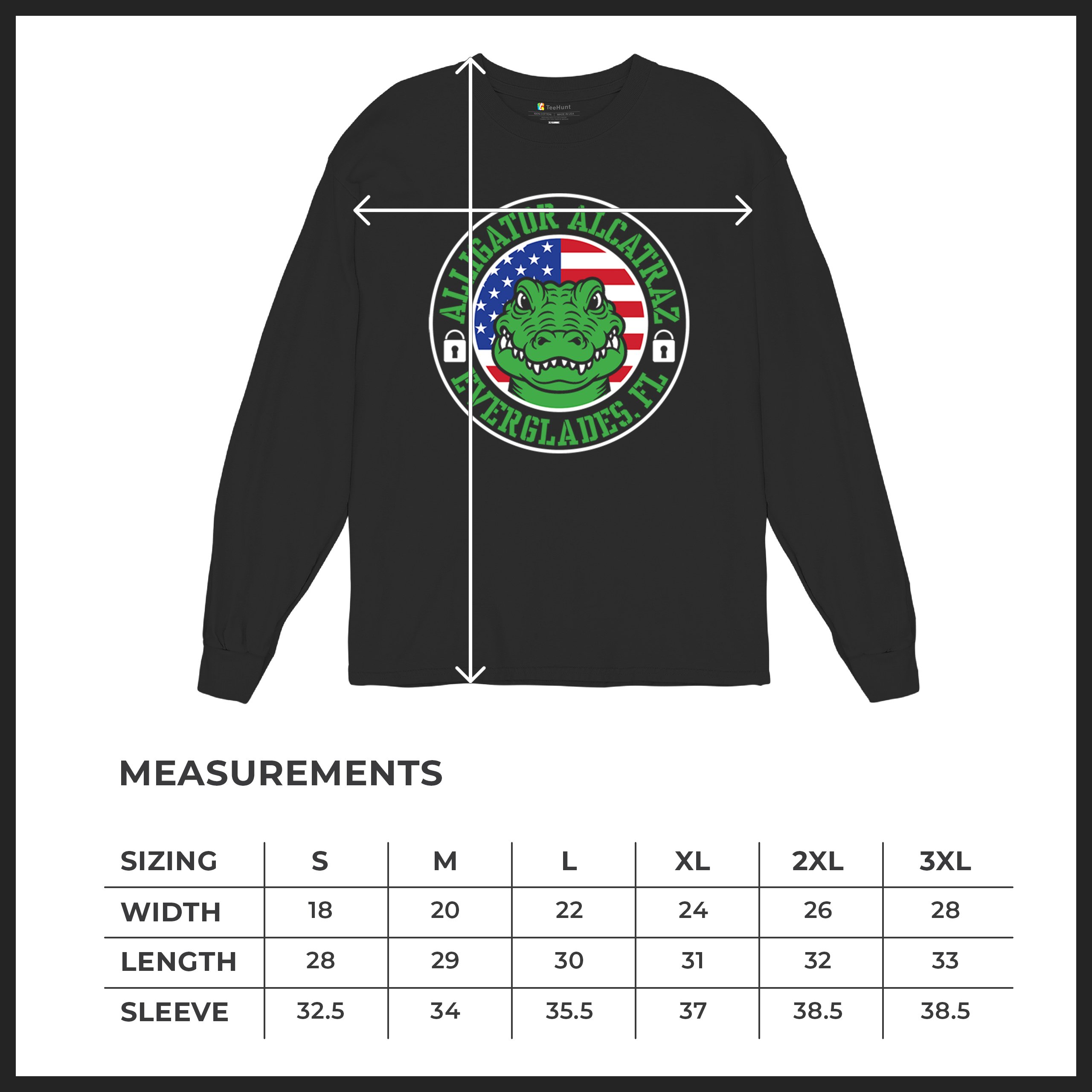 Alligator Alcatraz Everglades FL Long Sleeve T-shirt Immigration Prison ICE - Picture 8 of 43