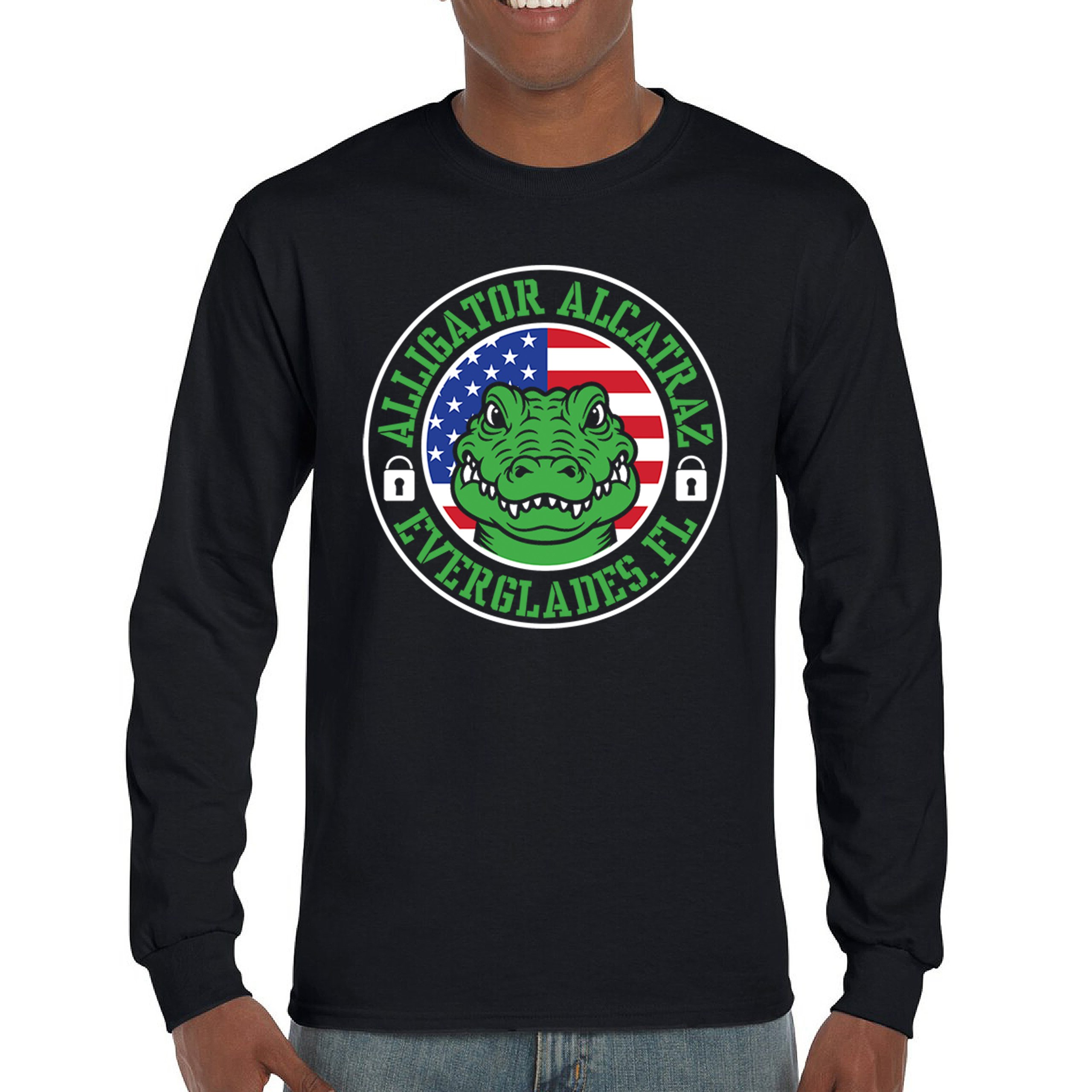 Alligator Alcatraz Everglades FL Long Sleeve T-shirt Immigration Prison ICE - Picture 2 of 43