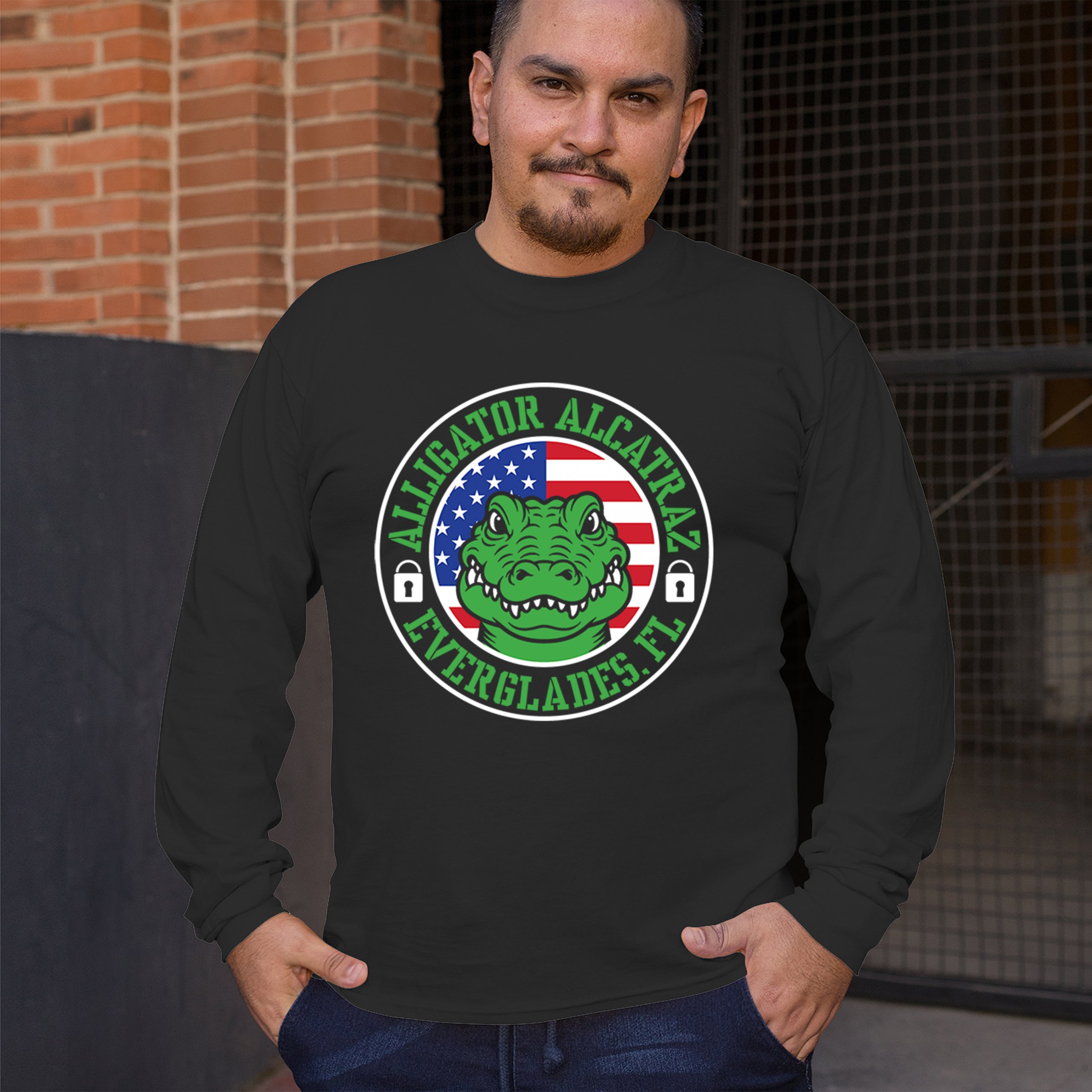 Alligator Alcatraz Everglades FL Long Sleeve T-shirt Immigration Prison ICE - Picture 5 of 43