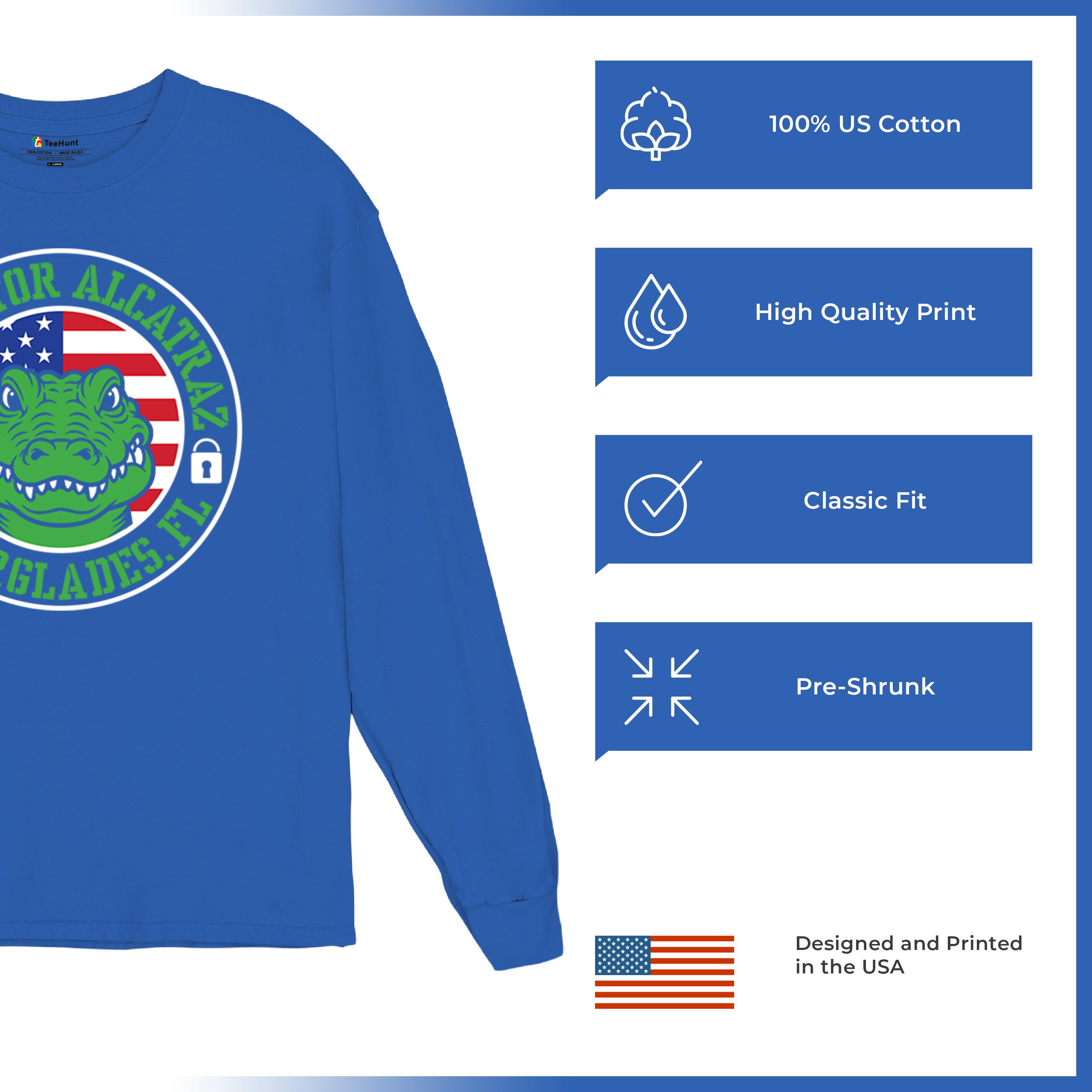 Alligator Alcatraz Everglades FL Long Sleeve T-shirt Immigration Prison ICE - Picture 42 of 43