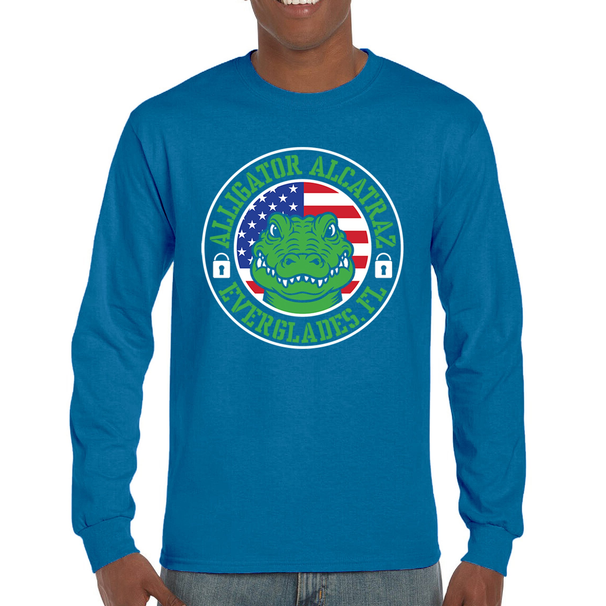 Alligator Alcatraz Everglades FL Long Sleeve T-shirt Immigration Prison ICE - Picture 37 of 43