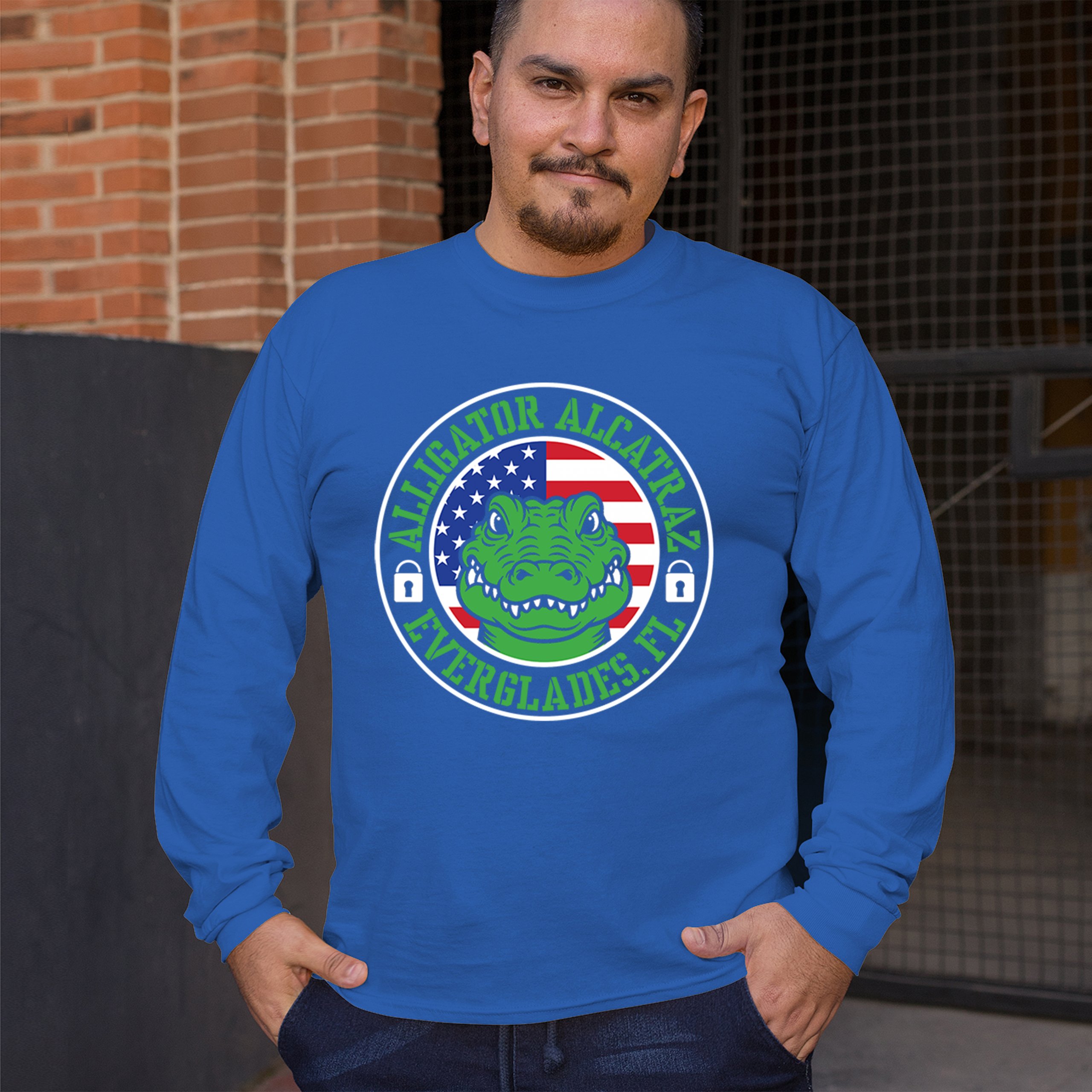 Alligator Alcatraz Everglades FL Long Sleeve T-shirt Immigration Prison ICE - Picture 40 of 43