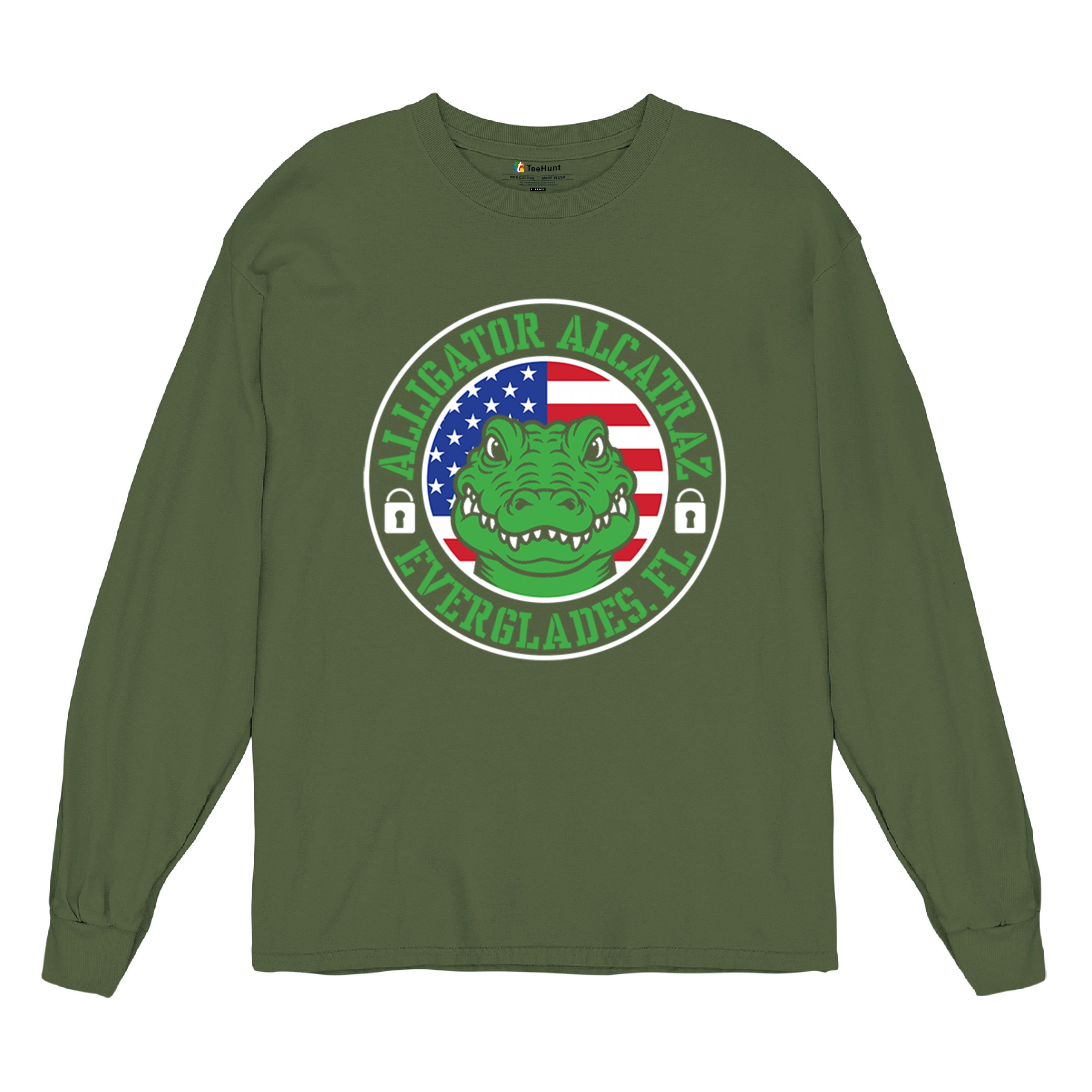 Alligator Alcatraz Everglades FL Long Sleeve T-shirt Immigration Prison ICE - Picture 34 of 43
