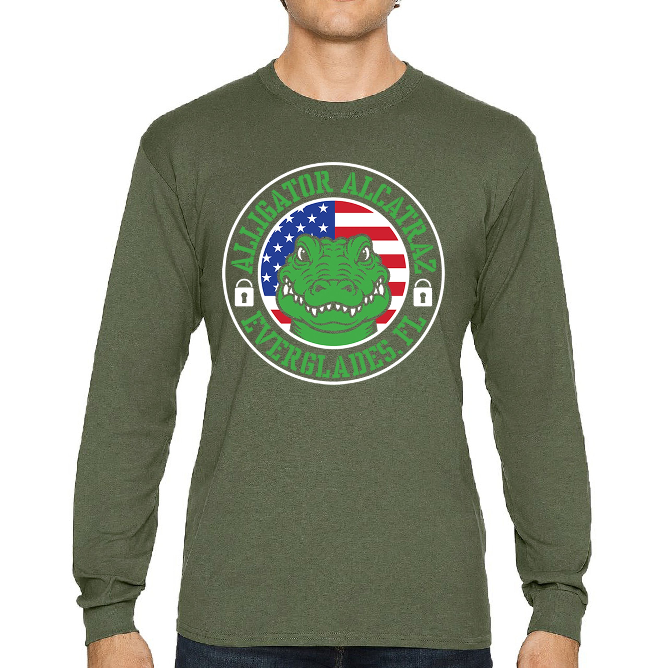 Alligator Alcatraz Everglades FL Long Sleeve T-shirt Immigration Prison ICE - Picture 30 of 43