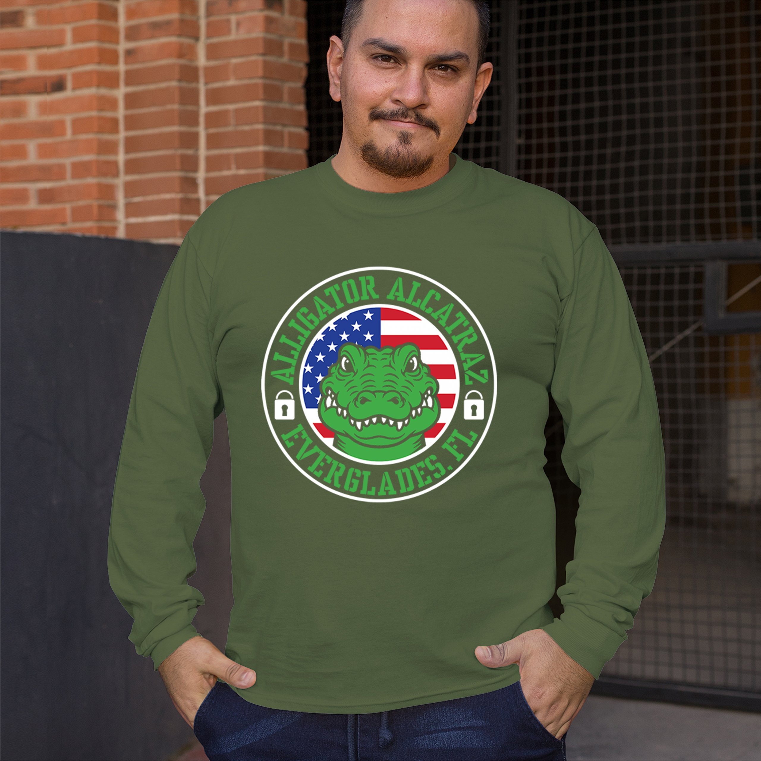 Alligator Alcatraz Everglades FL Long Sleeve T-shirt Immigration Prison ICE - Picture 33 of 43