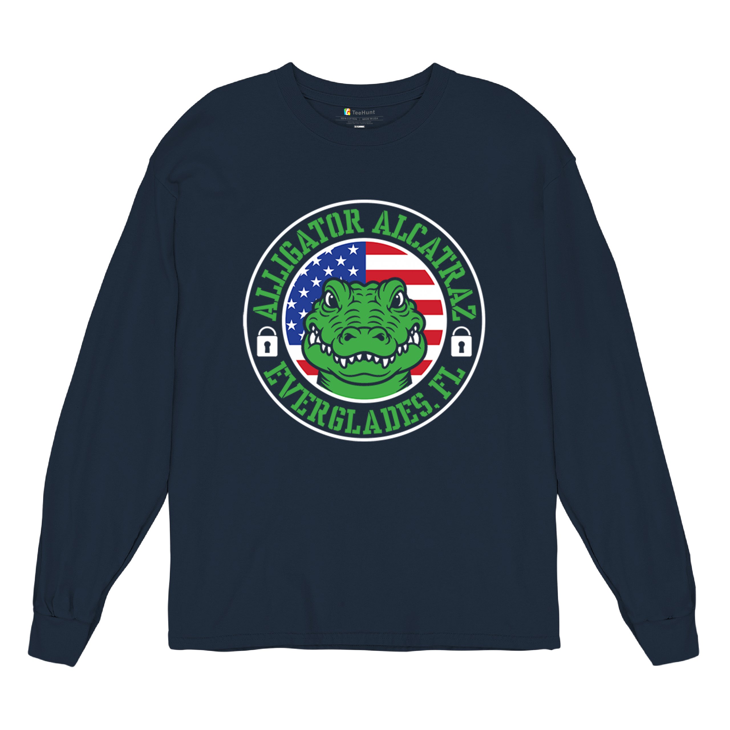 Alligator Alcatraz Everglades FL Long Sleeve T-shirt Immigration Prison ICE - Picture 27 of 43