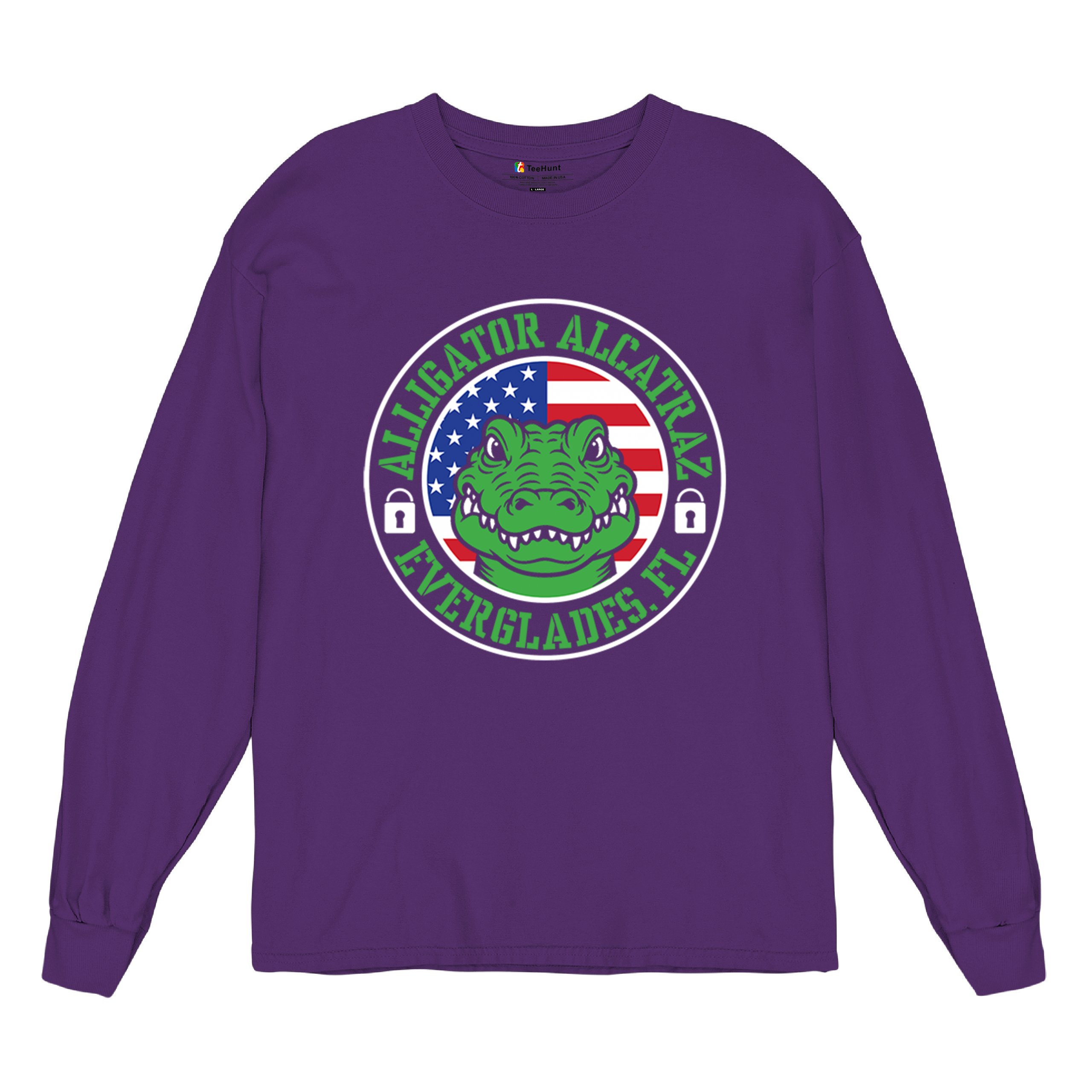 Alligator Alcatraz Everglades FL Long Sleeve T-shirt Immigration Prison ICE - Picture 13 of 43