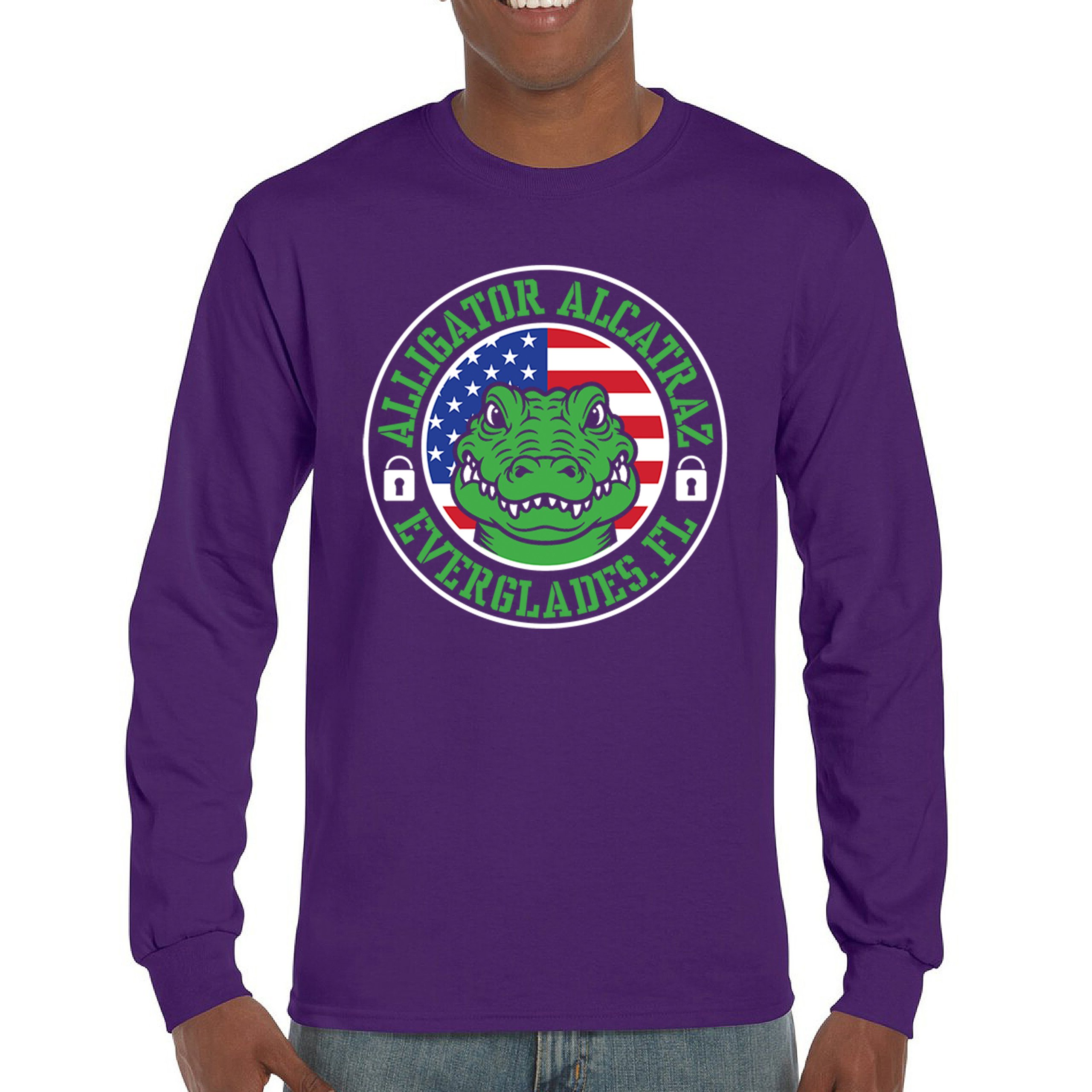 Alligator Alcatraz Everglades FL Long Sleeve T-shirt Immigration Prison ICE - Picture 9 of 43