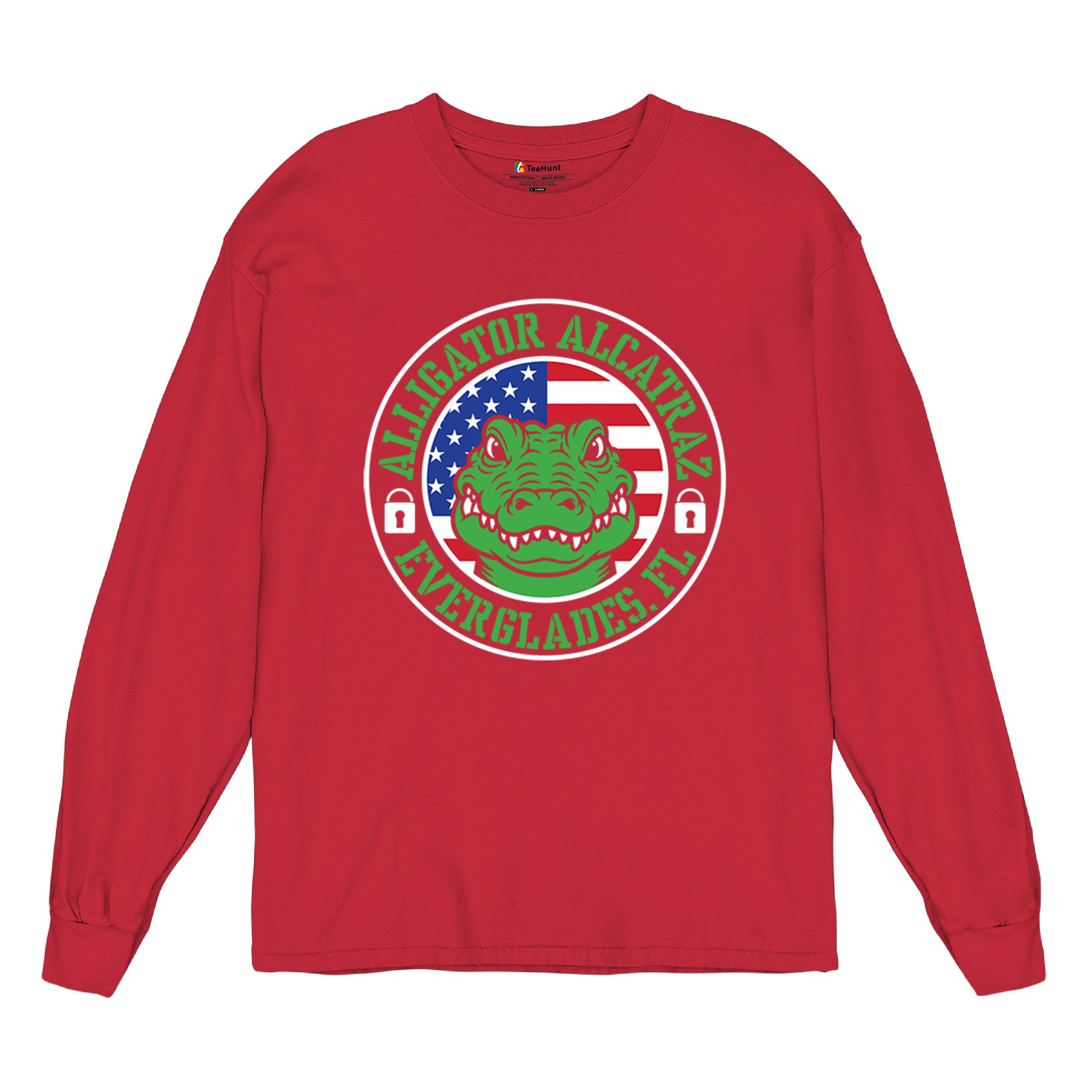 Alligator Alcatraz Everglades FL Long Sleeve T-shirt Immigration Prison ICE - Picture 20 of 43