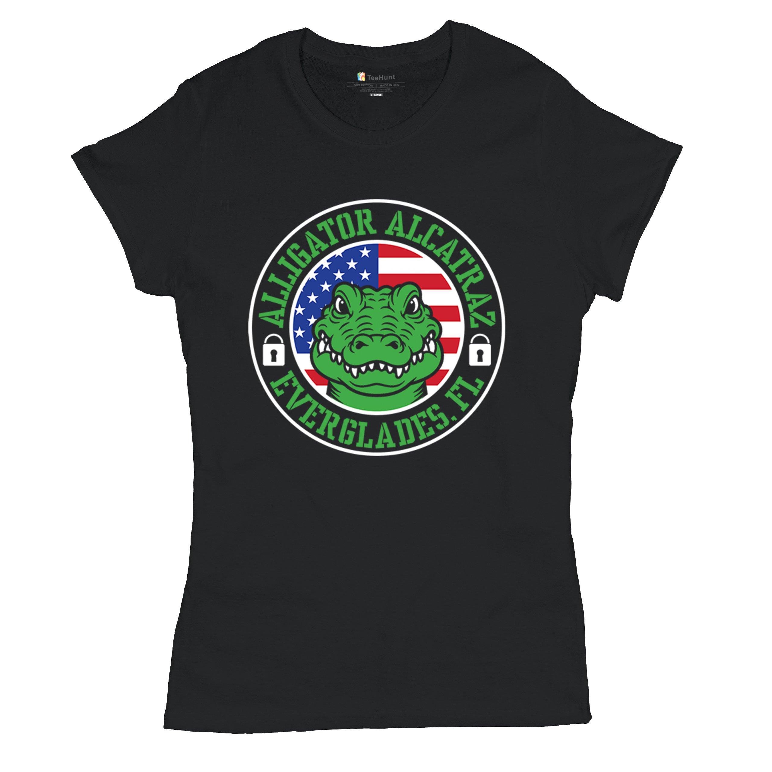 Alligator Alcatraz Everglades FL T-Shirt Immigration Prison ICE Women's Tee - Picture 6 of 22
