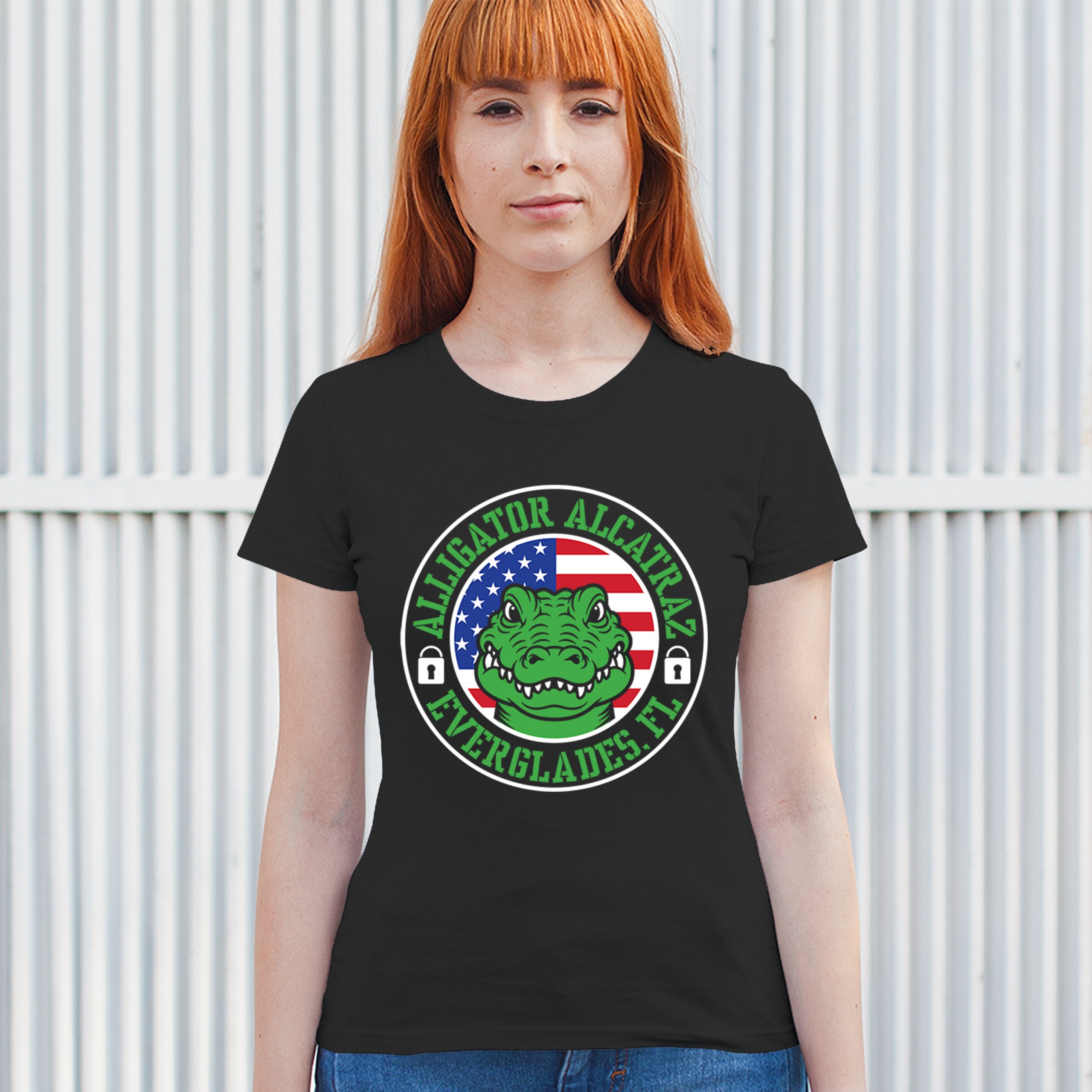 Alligator Alcatraz Everglades FL T-Shirt Immigration Prison ICE Women's Tee - Picture 5 of 22