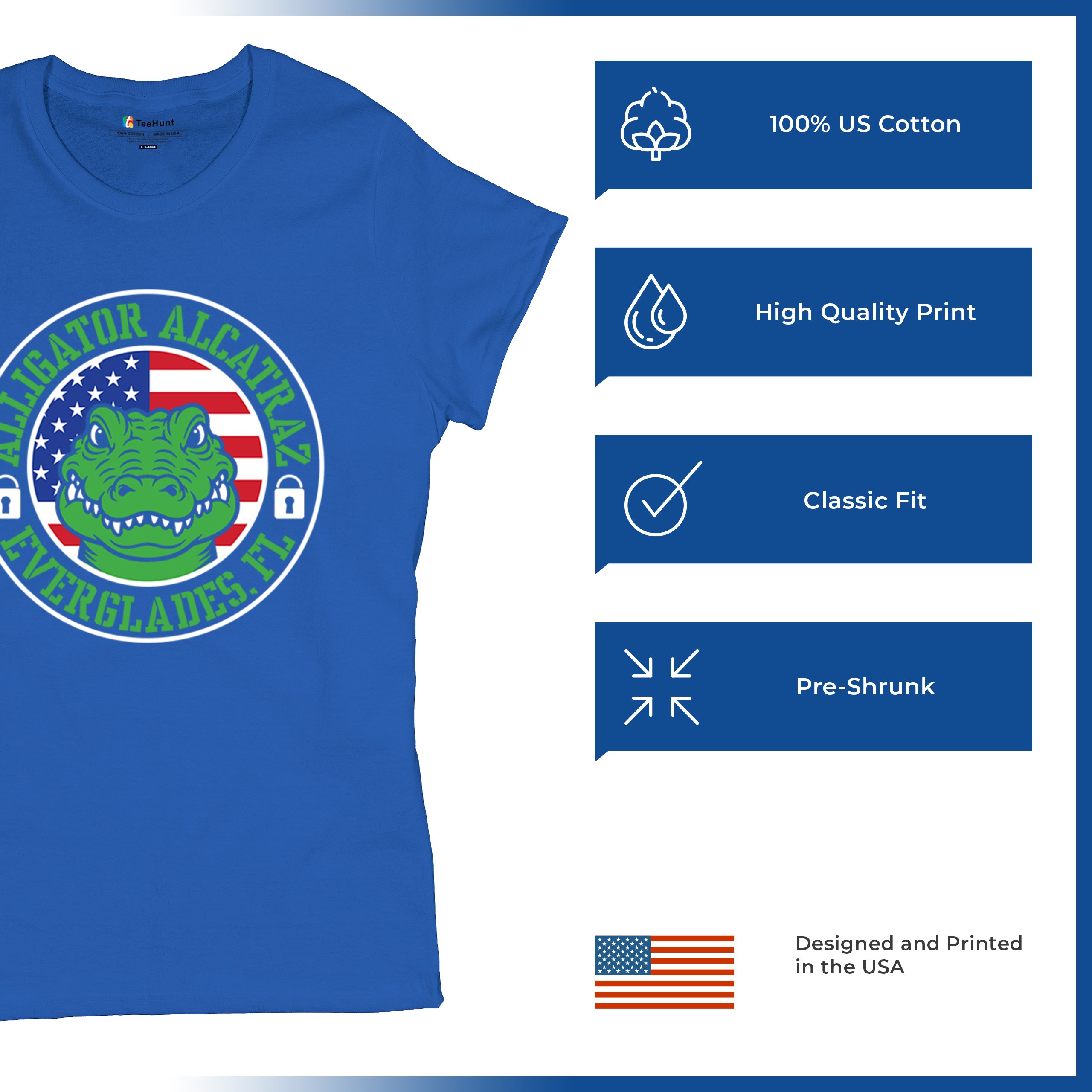 Alligator Alcatraz Everglades FL T-Shirt Immigration Prison ICE Women's Tee - Picture 21 of 22