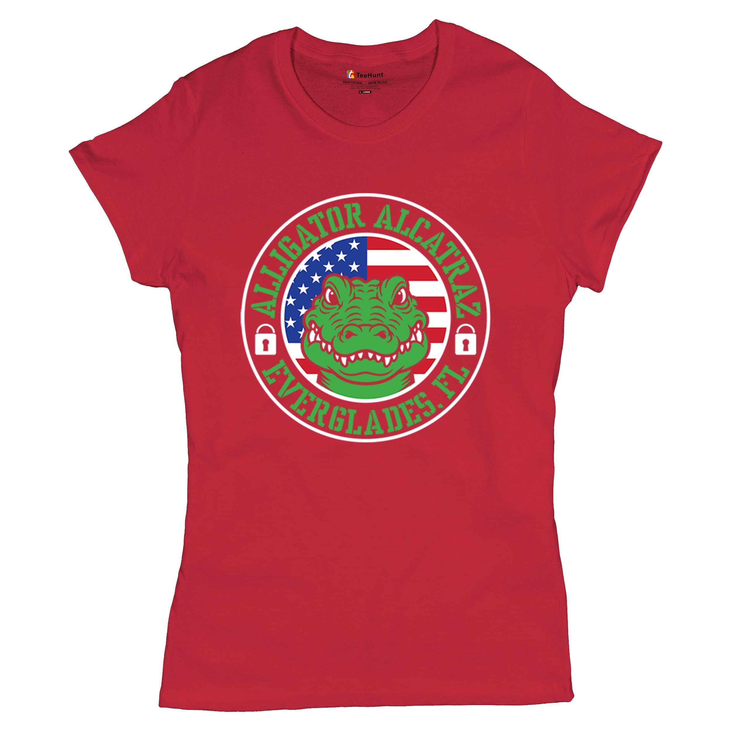 Alligator Alcatraz Everglades FL T-Shirt Immigration Prison ICE Women's Tee - Picture 13 of 22