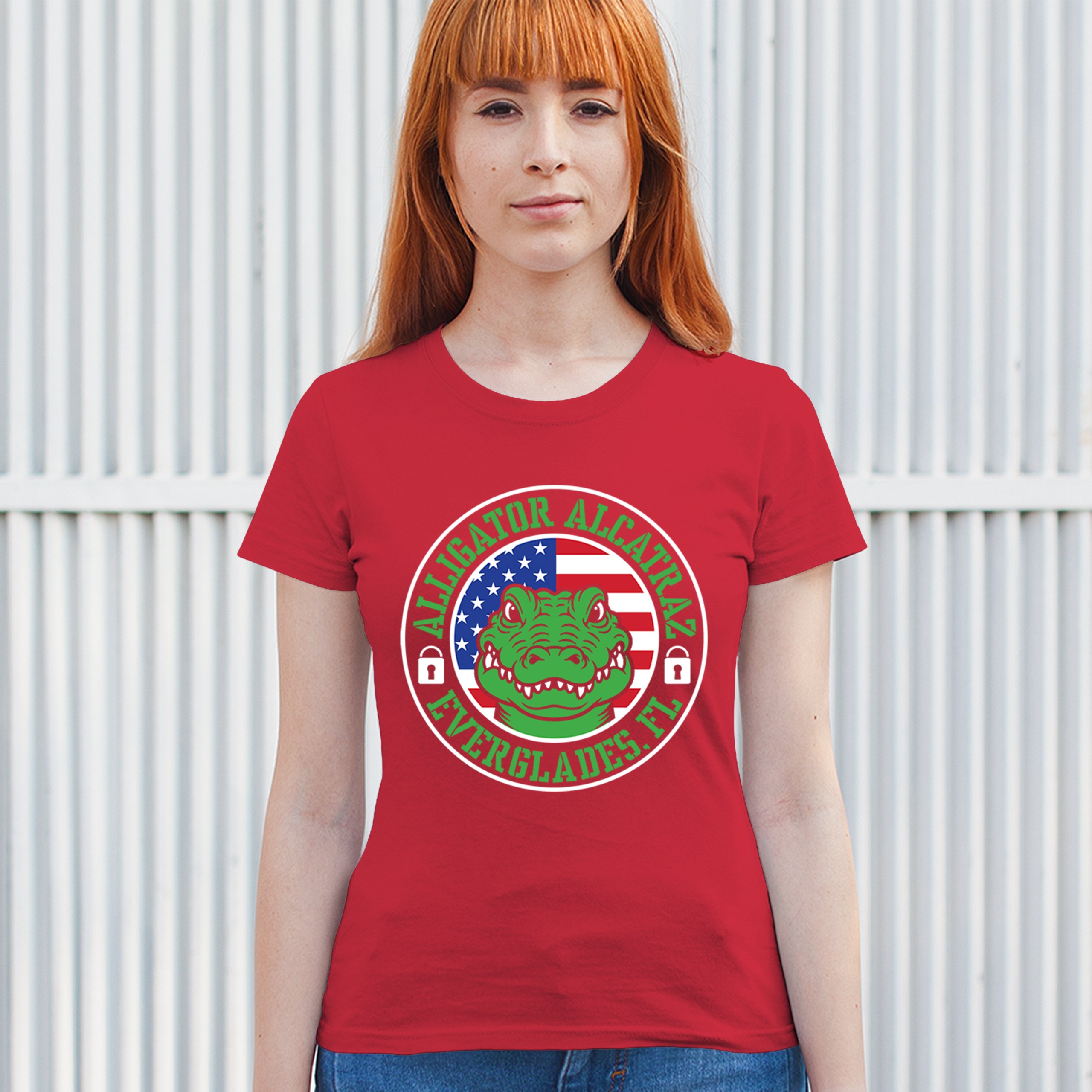 Alligator Alcatraz Everglades FL T-Shirt Immigration Prison ICE Women's Tee - Picture 12 of 22