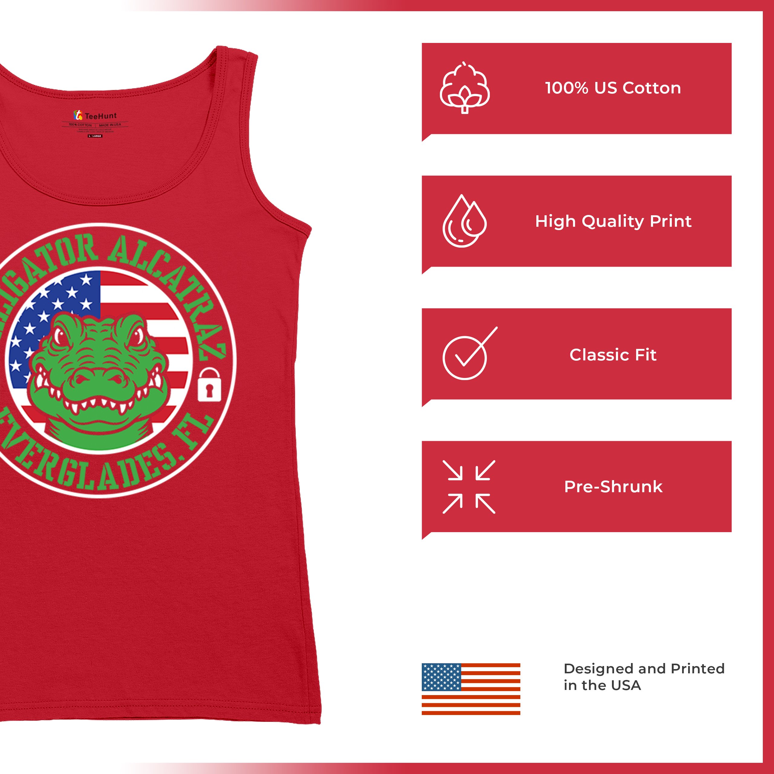 Alligator Alcatraz Everglades FL Women's Tank Top Immigration Prison ICE - Picture 14 of 22