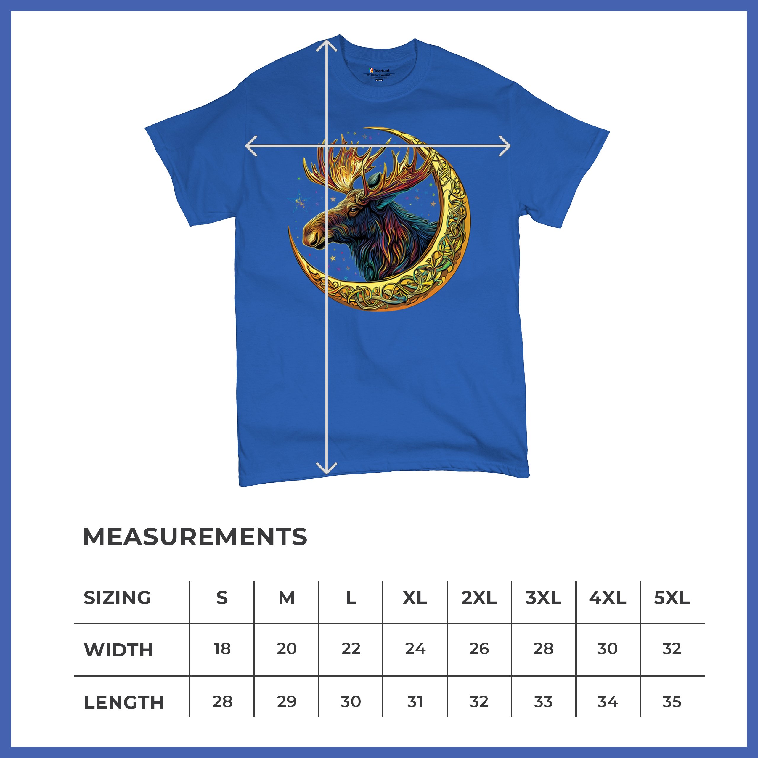 Celtic Moon Moose T-shirt Mystical Beast Majestic Cosmic Wildlife Men's Tee - Picture 106 of 113