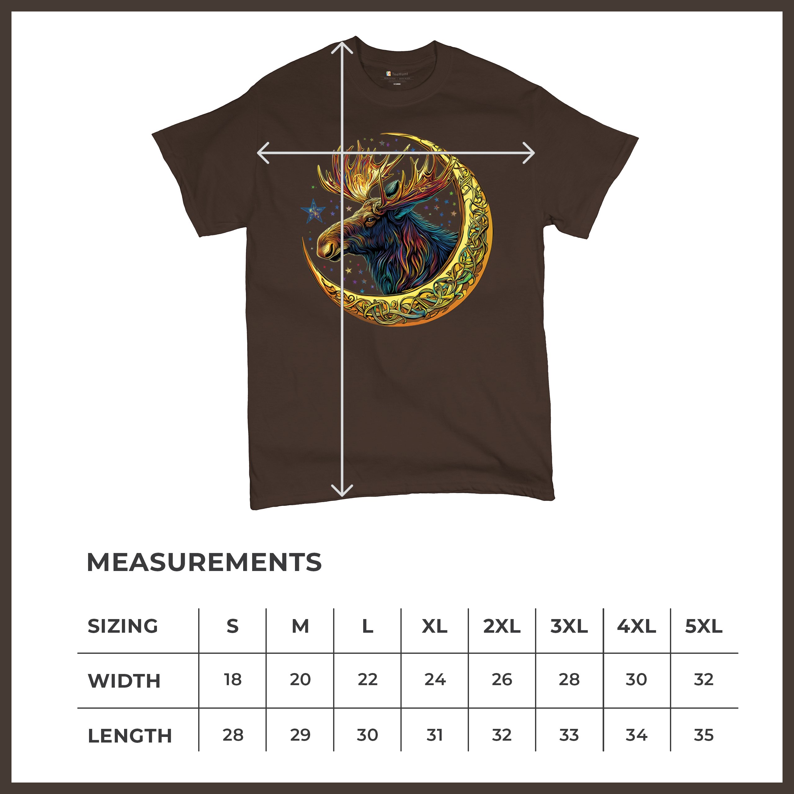 Celtic Moon Moose T-shirt Mystical Beast Majestic Cosmic Wildlife Men's Tee - Picture 78 of 113