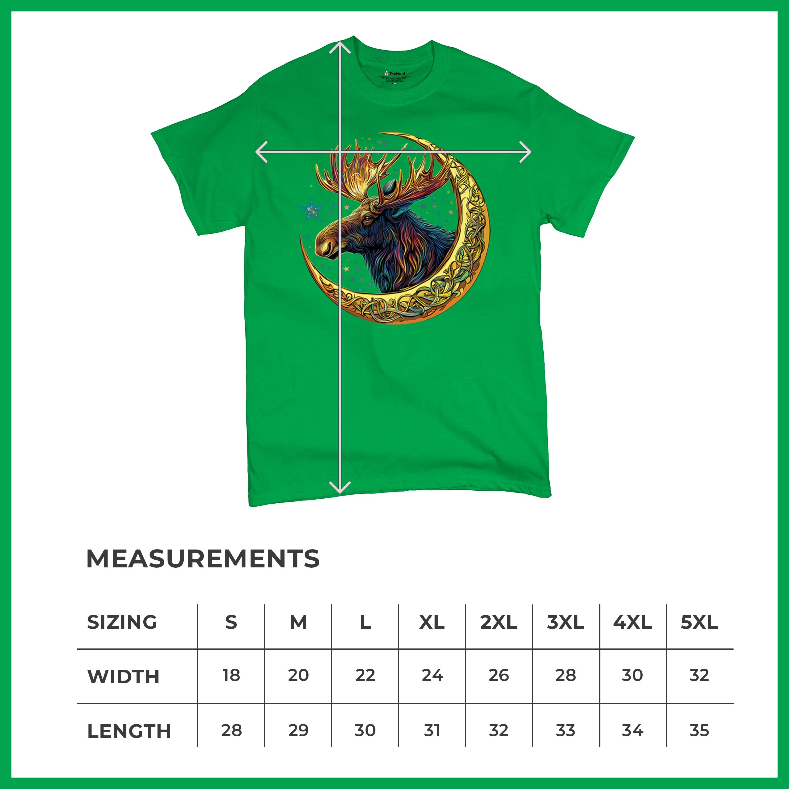 Celtic Moon Moose T-shirt Mystical Beast Majestic Cosmic Wildlife Men's Tee - Picture 64 of 113