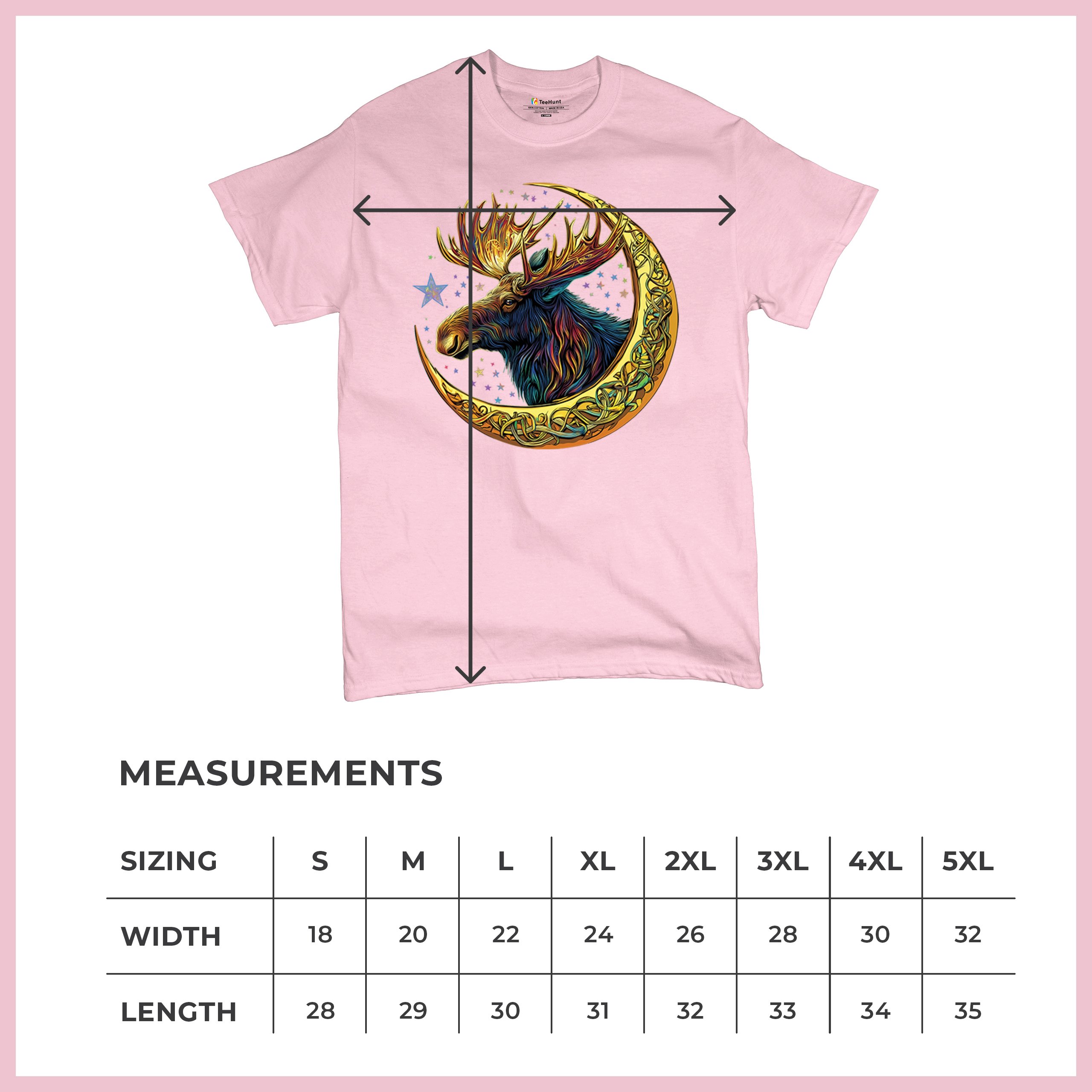 Celtic Moon Moose T-shirt Mystical Beast Majestic Cosmic Wildlife Men's Tee - Picture 92 of 113