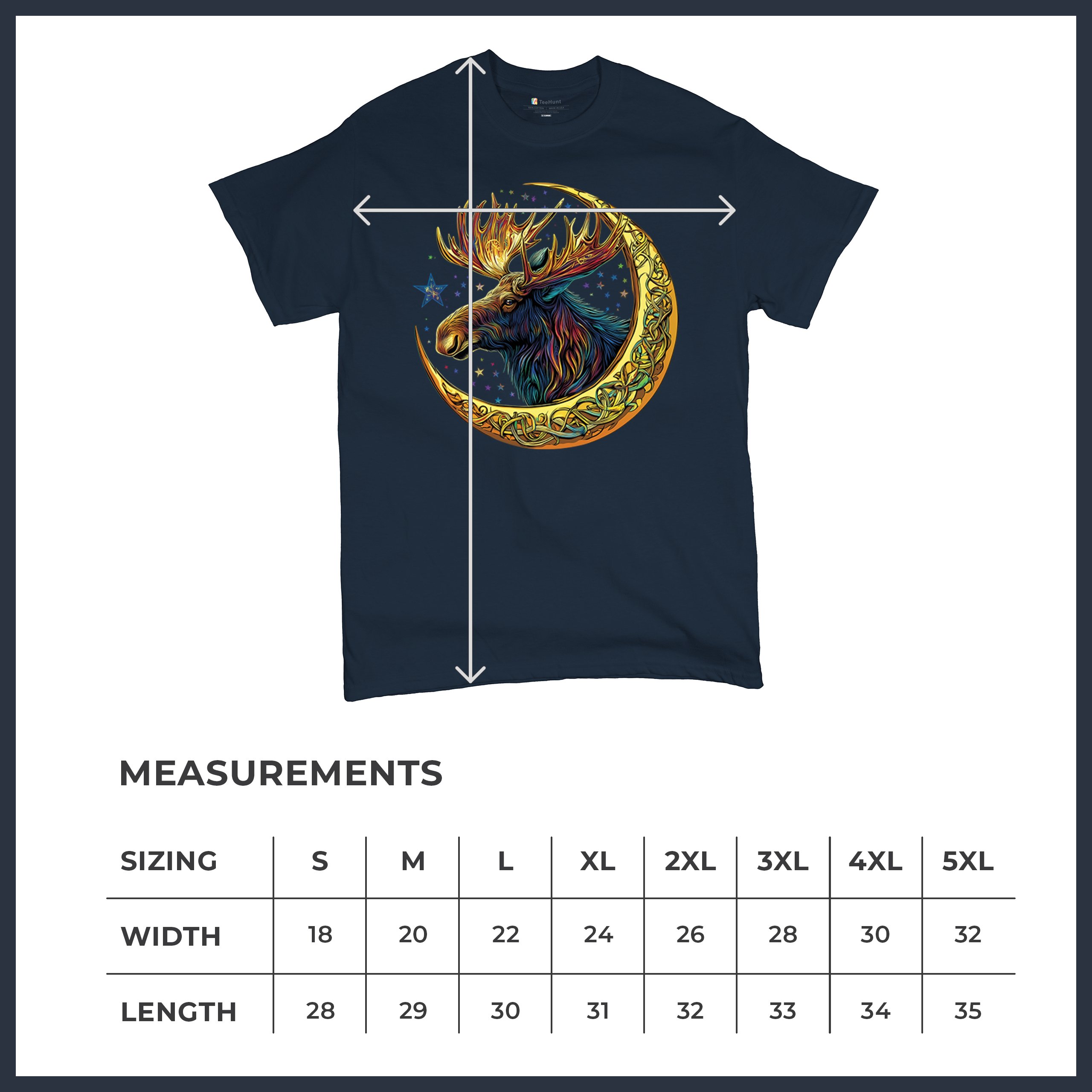 Celtic Moon Moose T-shirt Mystical Beast Majestic Cosmic Wildlife Men's Tee - Picture 57 of 113