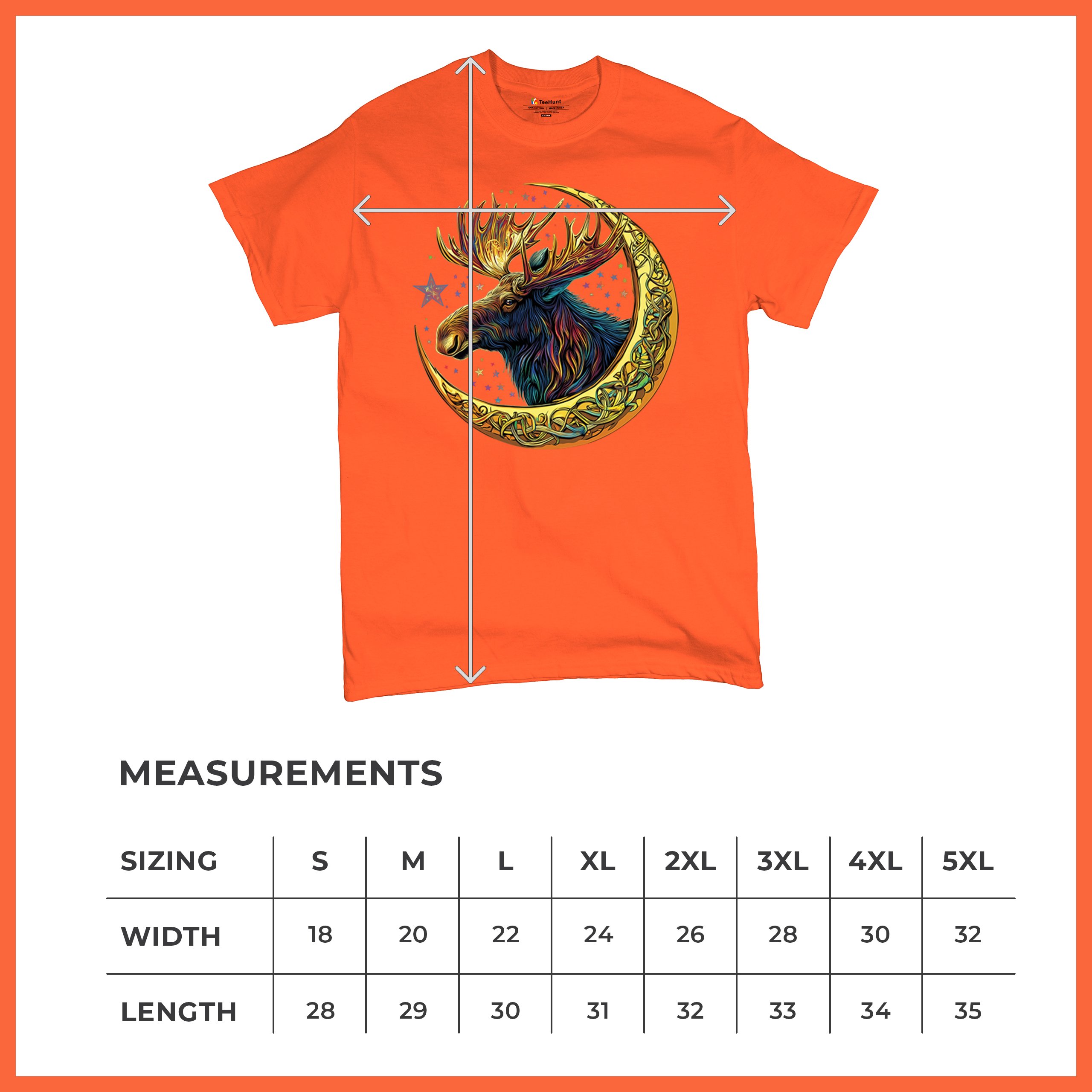 Celtic Moon Moose T-shirt Mystical Beast Majestic Cosmic Wildlife Men's Tee - Picture 22 of 113