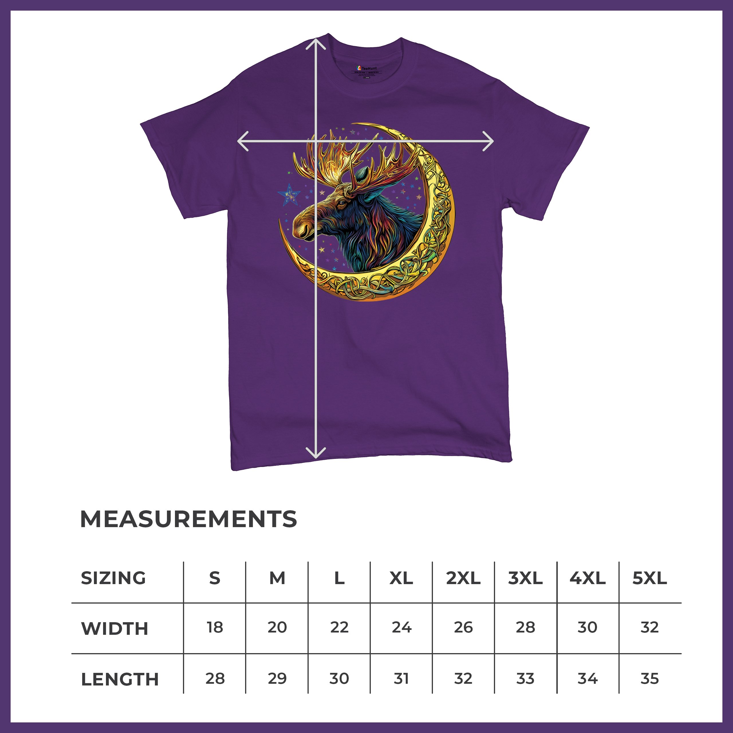 Celtic Moon Moose T-shirt Mystical Beast Majestic Cosmic Wildlife Men's Tee - Picture 36 of 113