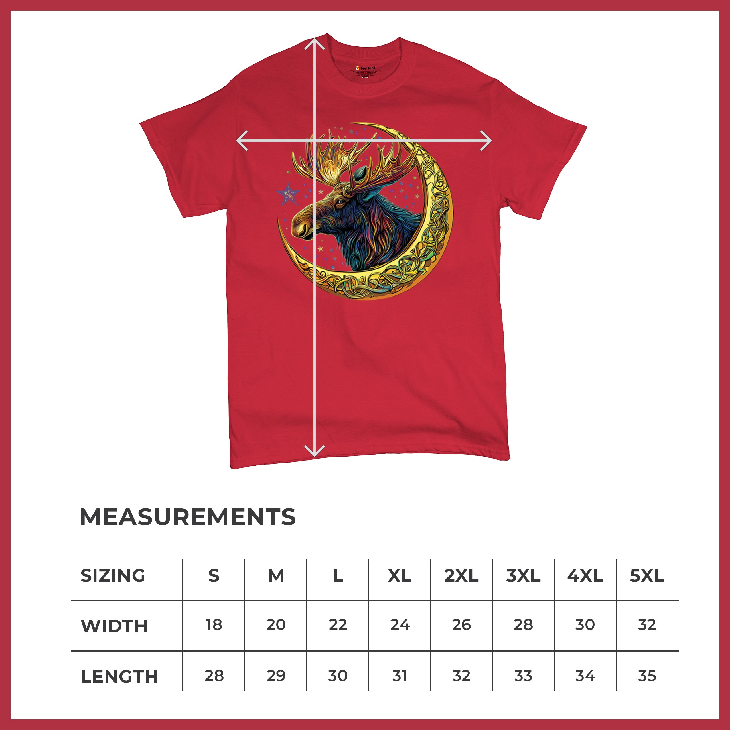 Celtic Moon Moose T-shirt Mystical Beast Majestic Cosmic Wildlife Men's Tee - Picture 43 of 113