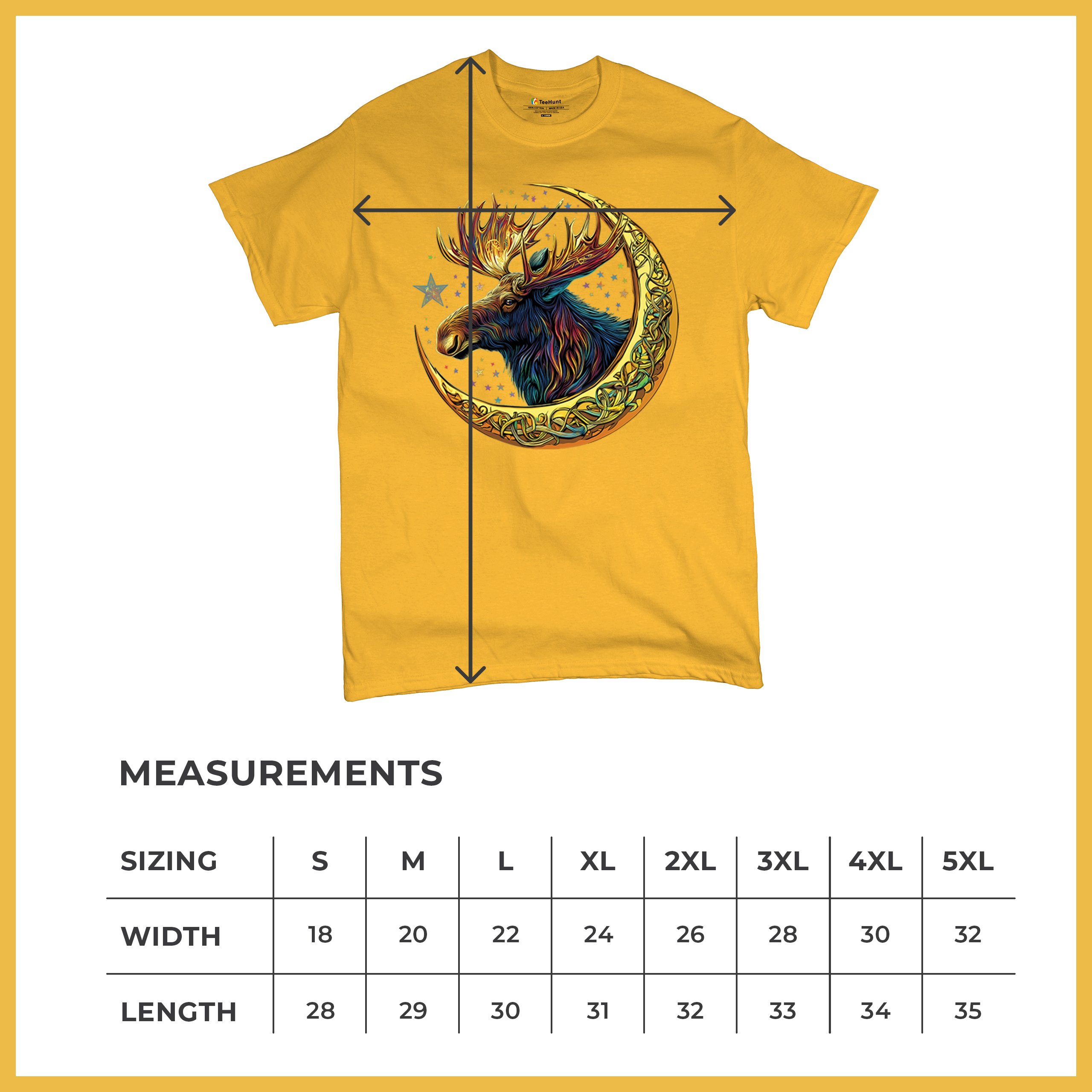 Celtic Moon Moose T-shirt Mystical Beast Majestic Cosmic Wildlife Men's Tee - Picture 113 of 113
