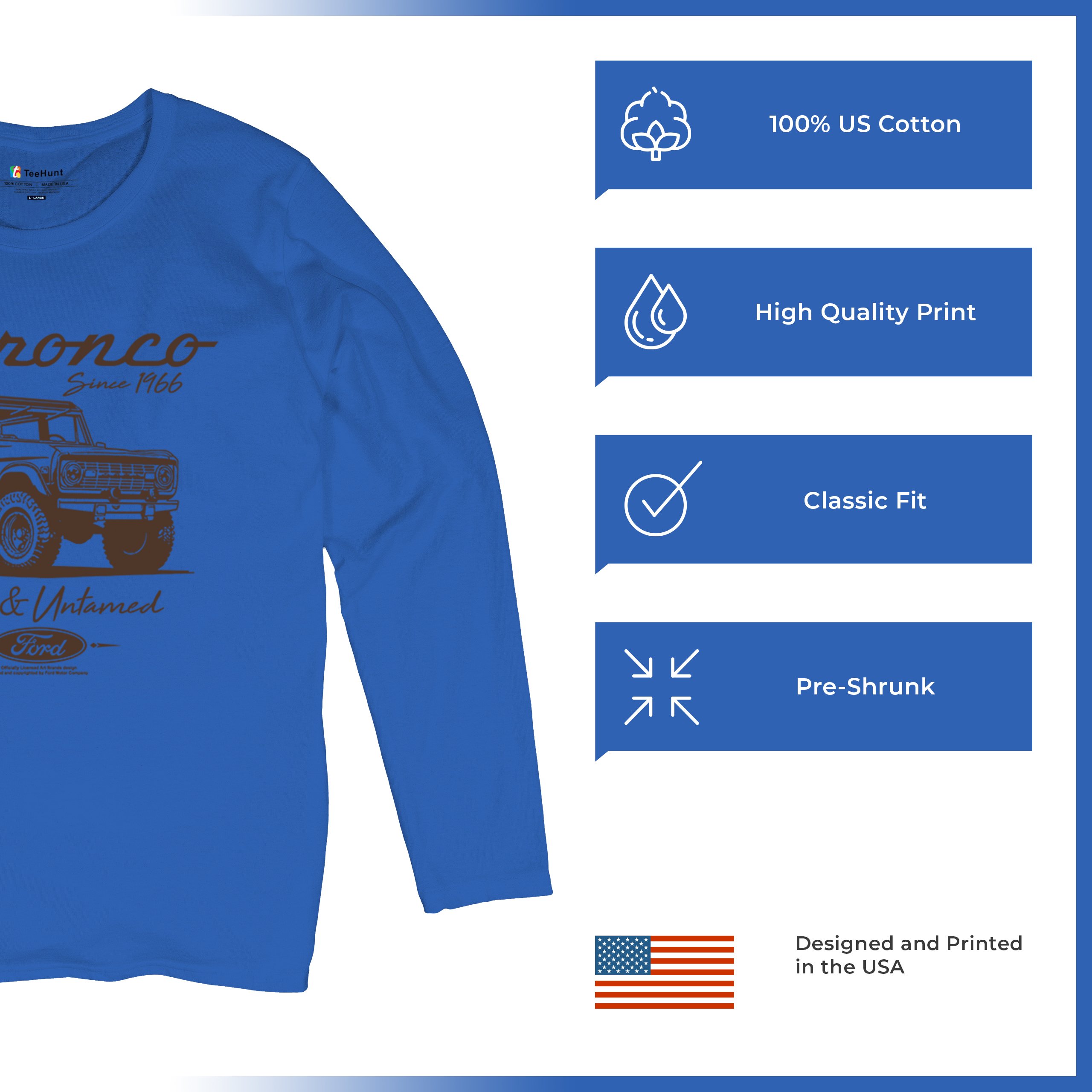 Ford Bronco Wild and Untamed Since 1966 Women's Long Sleeve T-shirt Off-Road