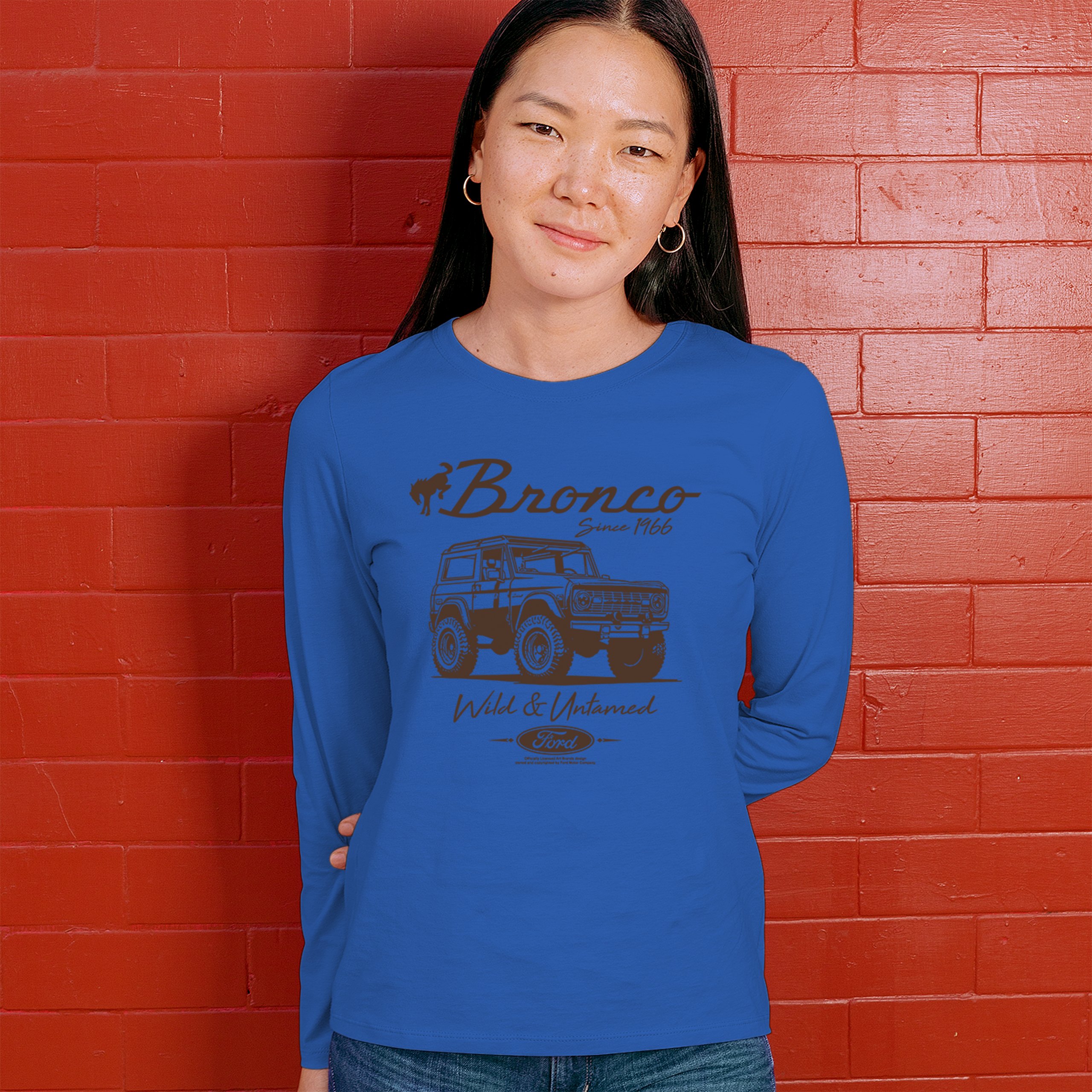 Ford Bronco Wild and Untamed Since 1966 Women's Long Sleeve T-shirt Off-Road