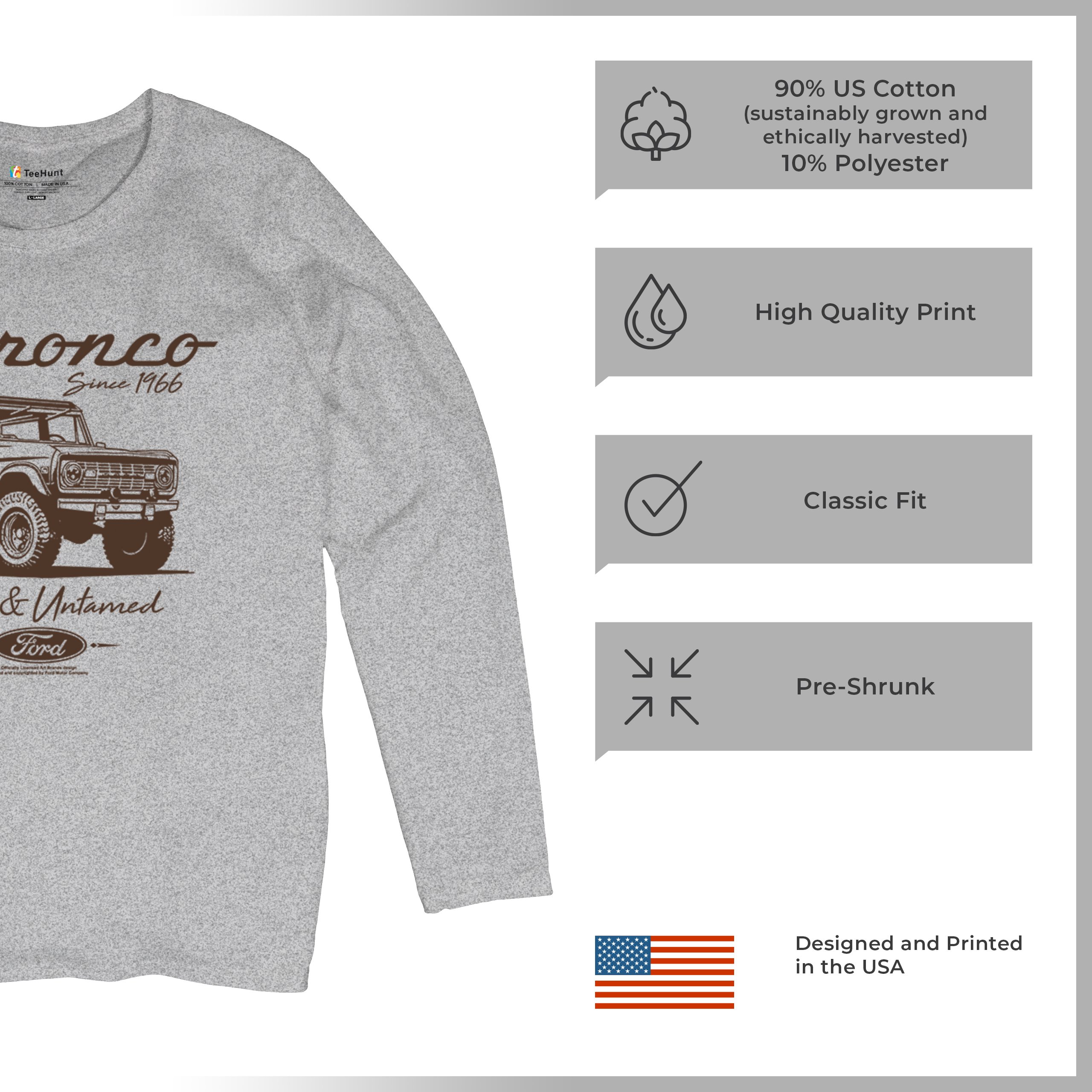 Ford Bronco Wild and Untamed Since 1966 Women's Long Sleeve T-shirt Off-Road