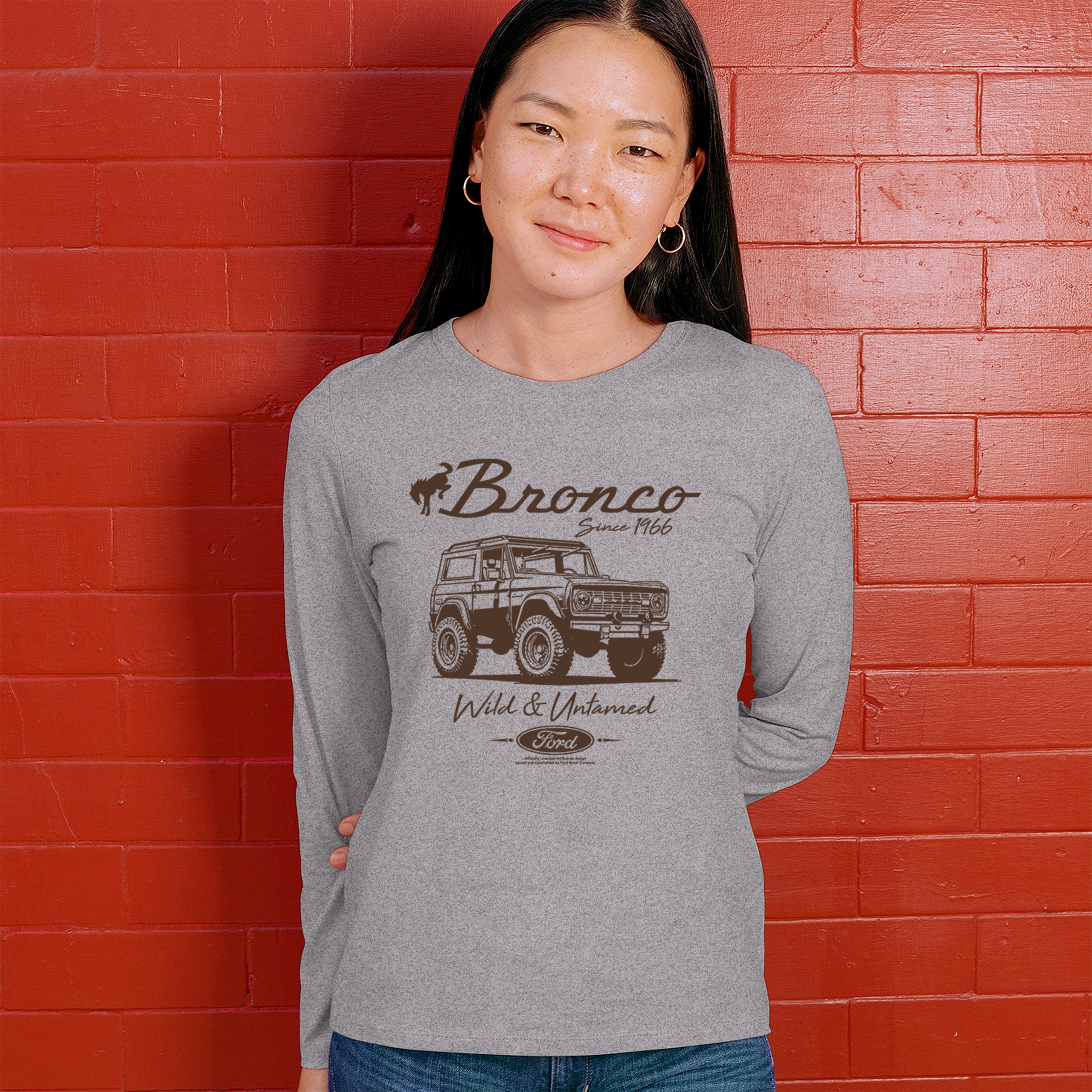 Ford Bronco Wild and Untamed Since 1966 Women's Long Sleeve T-shirt Off-Road