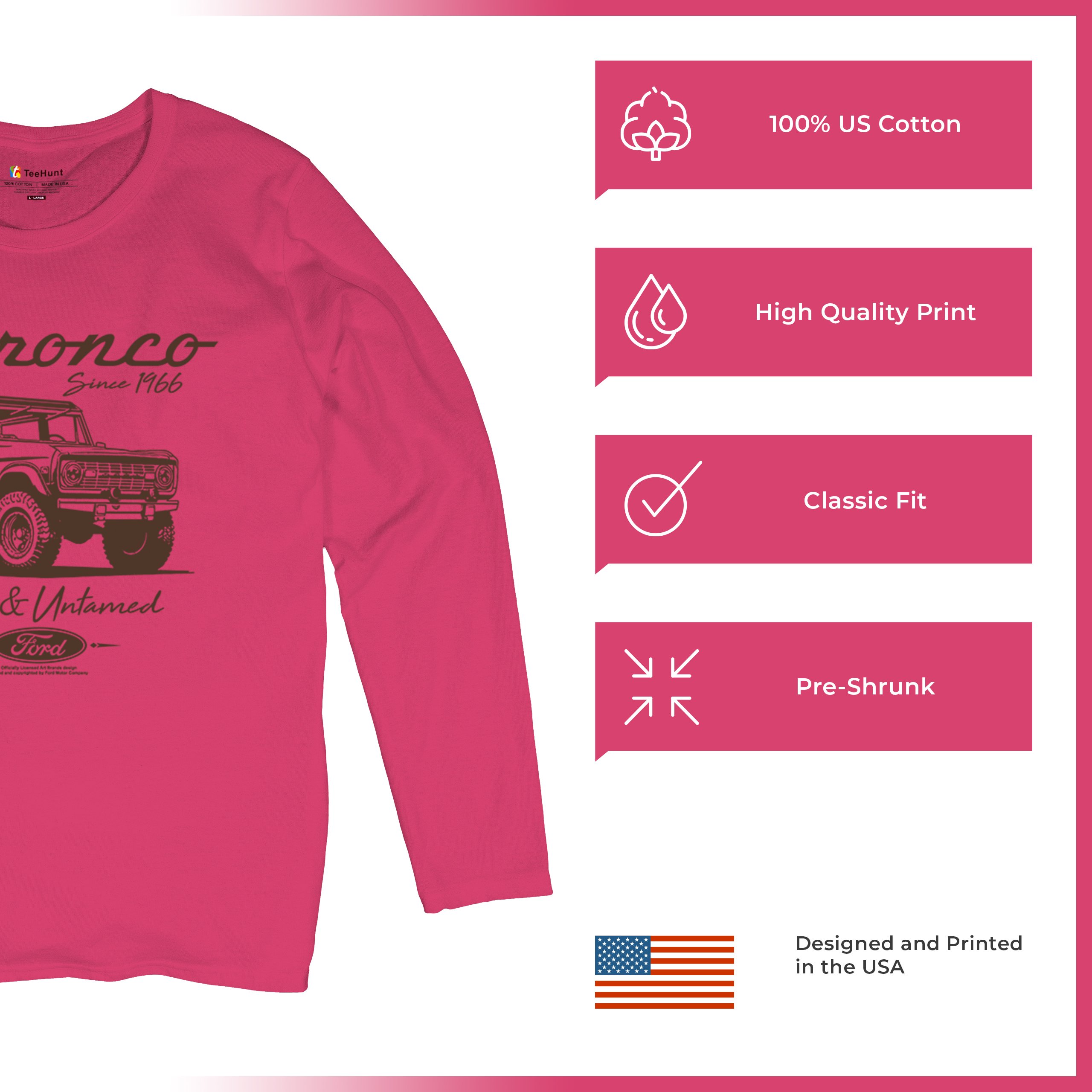 Ford Bronco Wild and Untamed Since 1966 Women's Long Sleeve T-shirt Off-Road