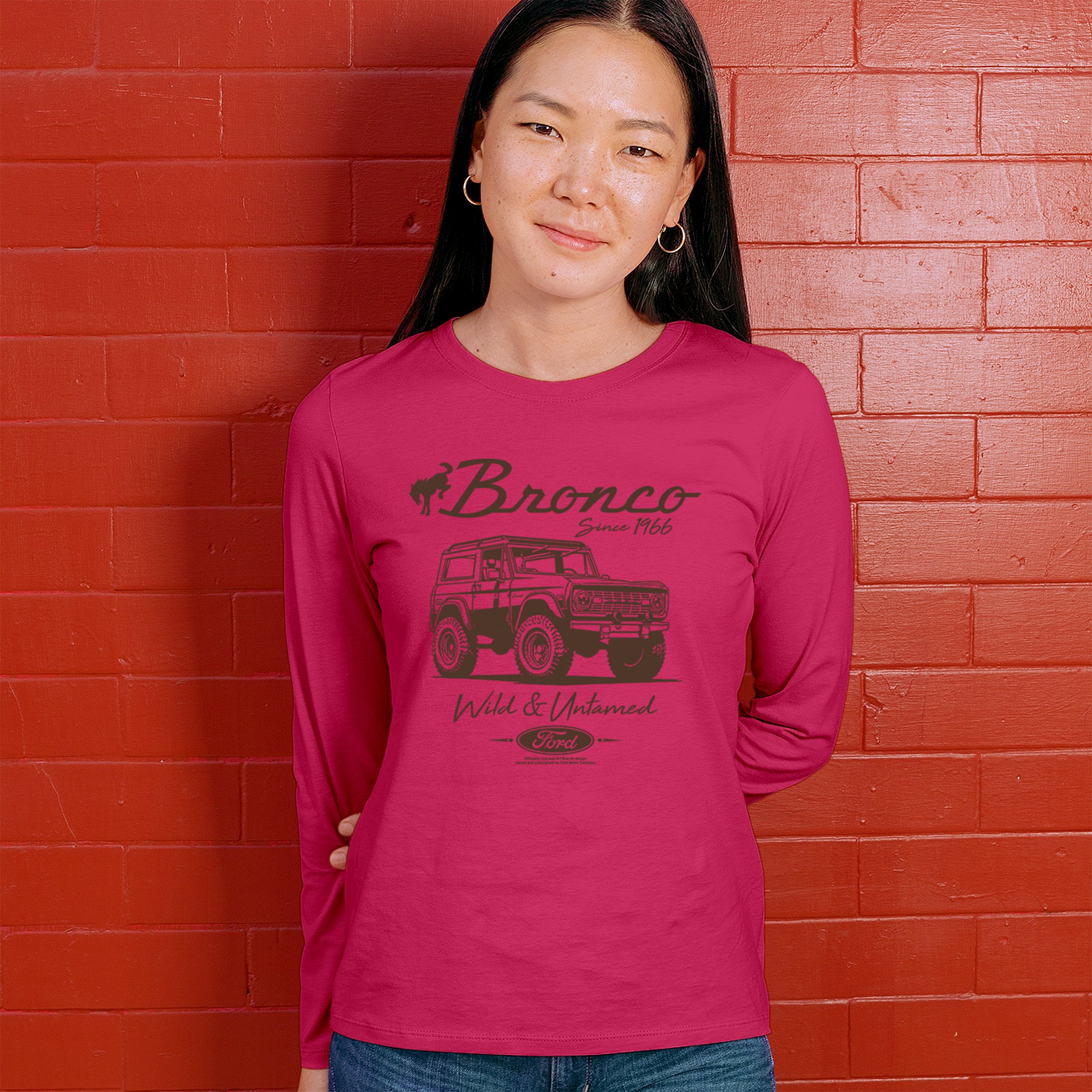 Ford Bronco Wild and Untamed Since 1966 Women's Long Sleeve T-shirt Off-Road