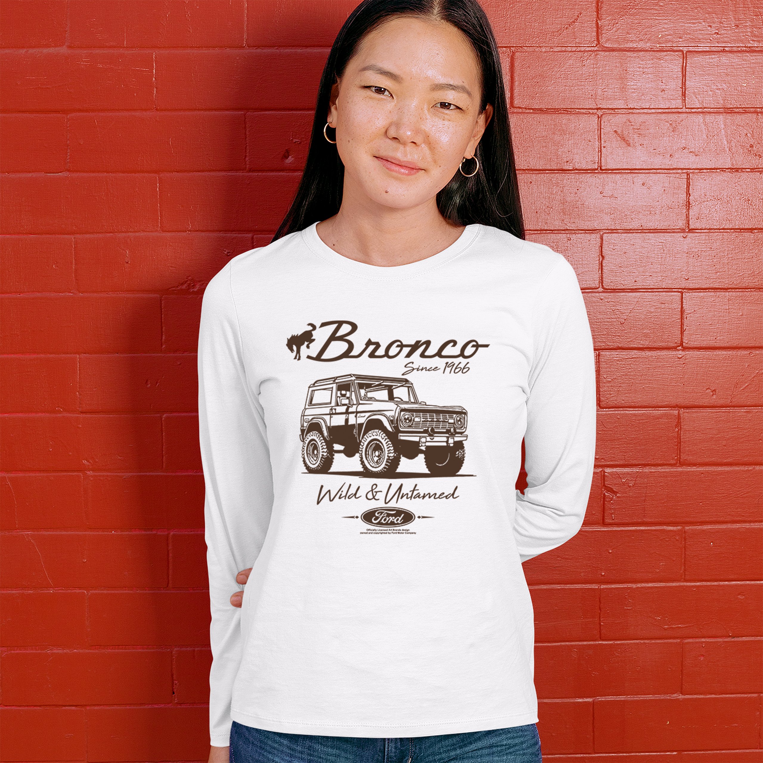 Ford Bronco Wild and Untamed Since 1966 Women's Long Sleeve T-shirt Off-Road