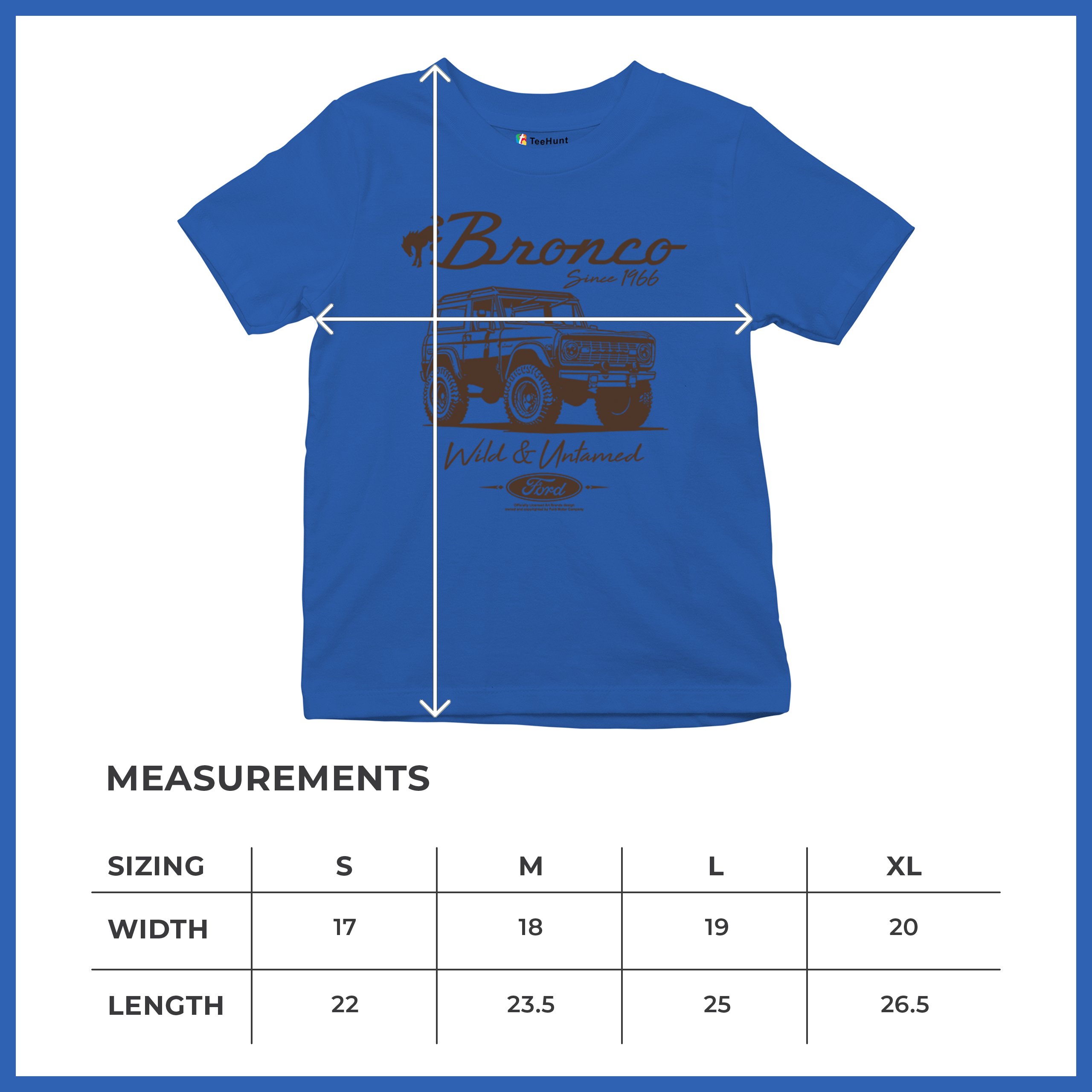 Ford Bronco Wild and Untamed Since 1966 Youth T-shirt Retro Off Road 4x4 Kids - Picture 29 of 36
