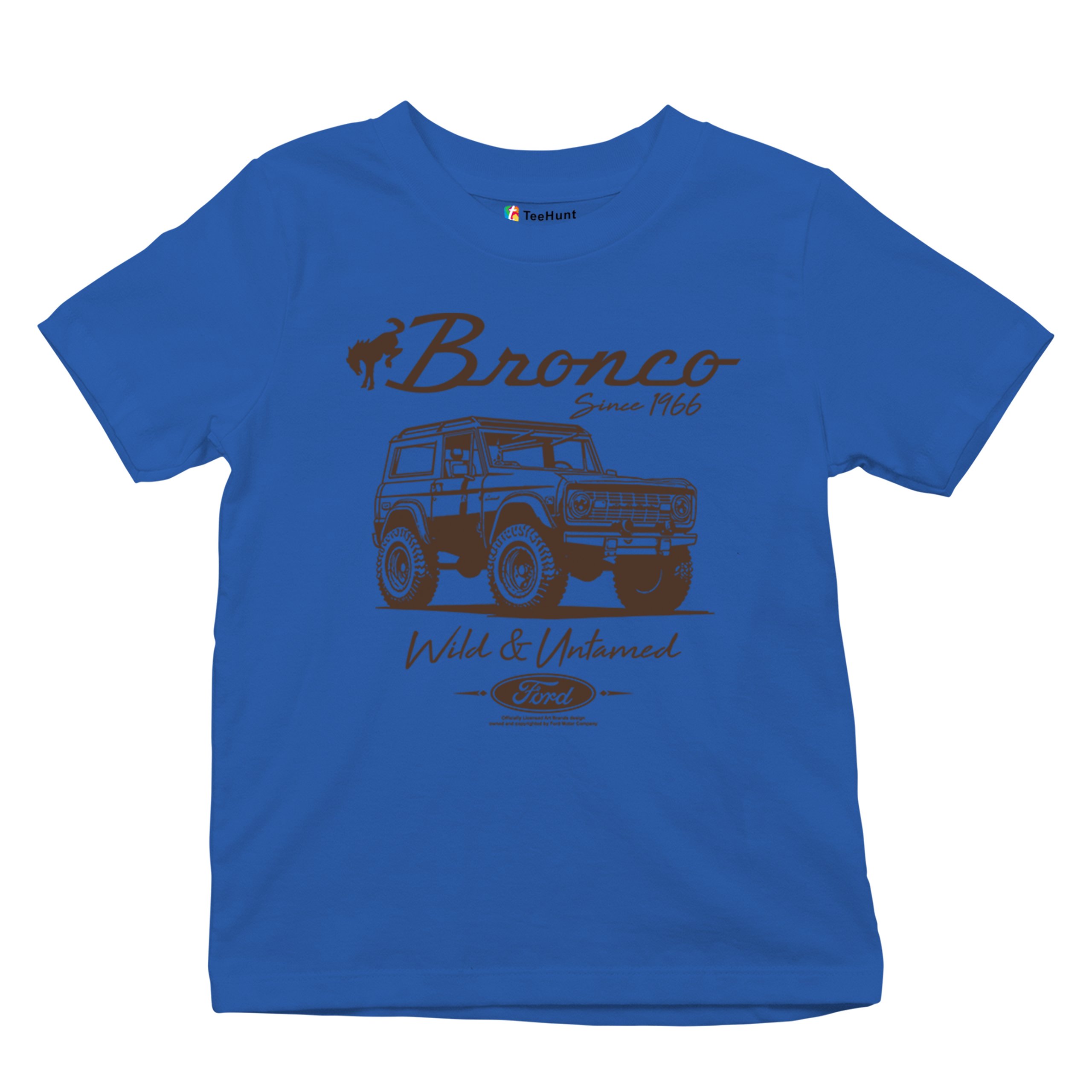 Ford Bronco Wild and Untamed Since 1966 Youth T-shirt Retro Off Road 4x4 Kids - Picture 27 of 36
