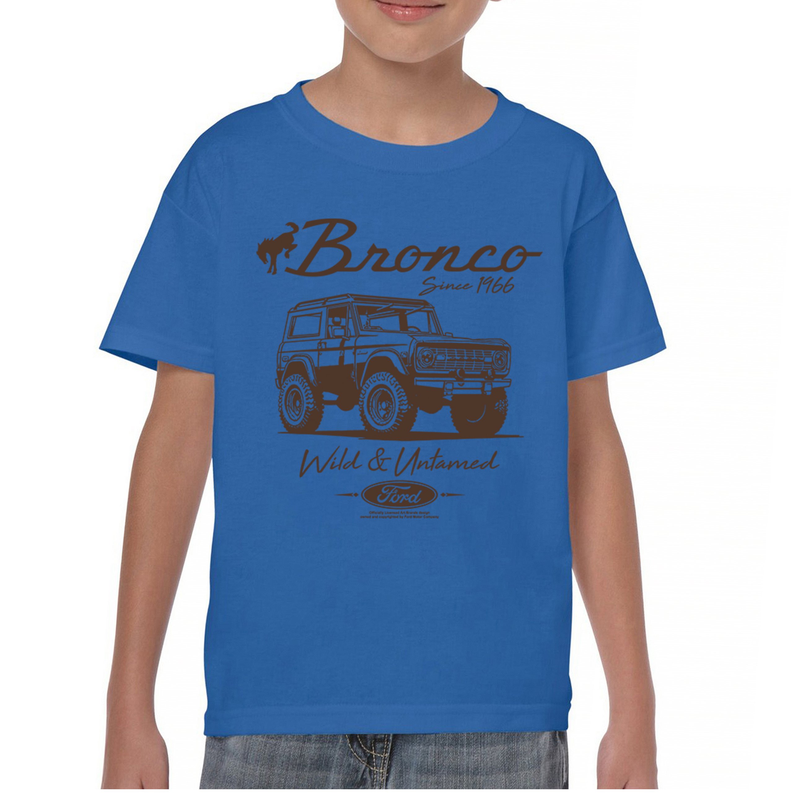 Ford Bronco Wild and Untamed Since 1966 Youth T-shirt Retro Off Road 4x4 Kids - Picture 23 of 36