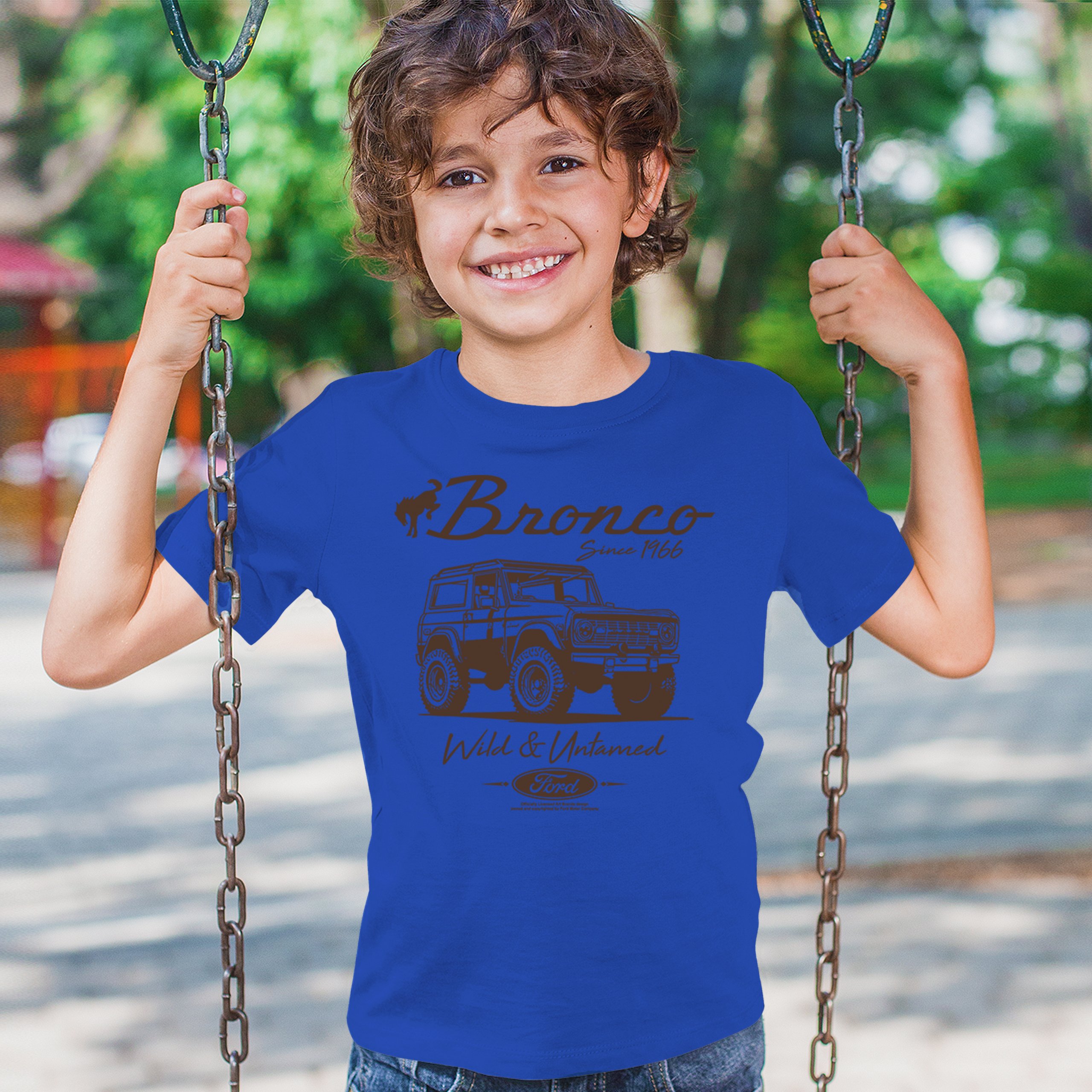 Ford Bronco Wild and Untamed Since 1966 Youth T-shirt Retro Off Road 4x4 Kids - Picture 26 of 36