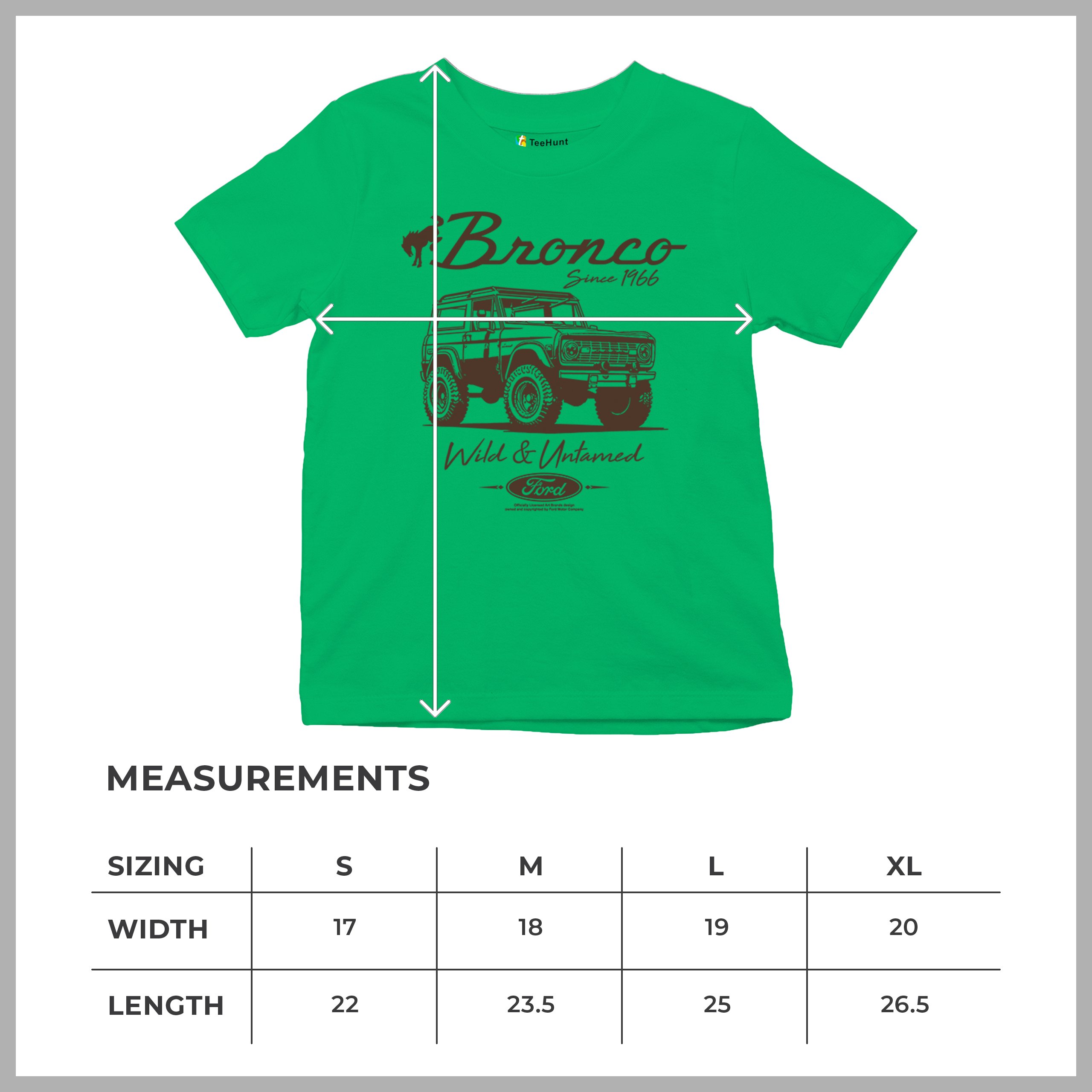 Ford Bronco Wild and Untamed Since 1966 Youth T-shirt Retro Off Road 4x4 Kids - Picture 22 of 36