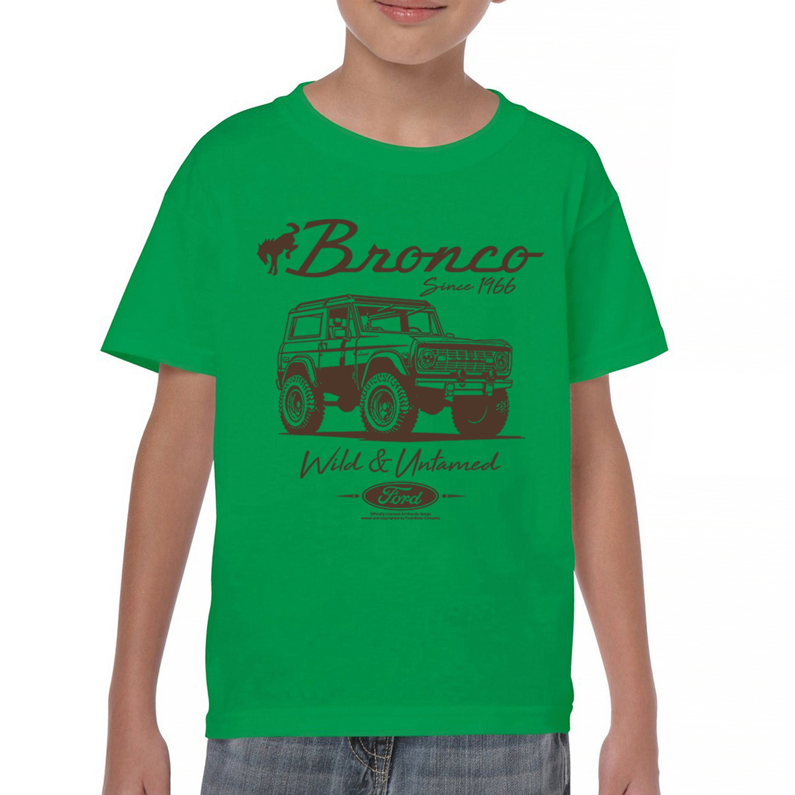 Ford Bronco Wild and Untamed Since 1966 Youth T-shirt Retro Off Road 4x4 Kids - Picture 16 of 36
